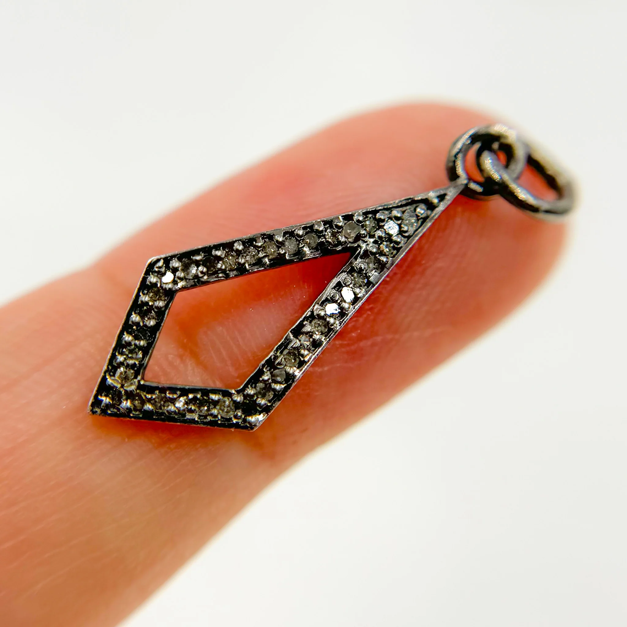 DC359. Diamond Sterling Silver Rhombus Pendant - Image 2