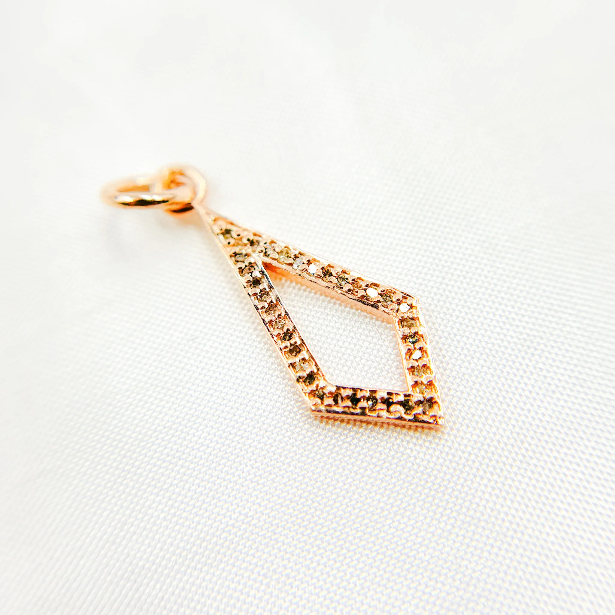 DC359. Diamond Sterling Silver Rhombus Pendant - Image 3
