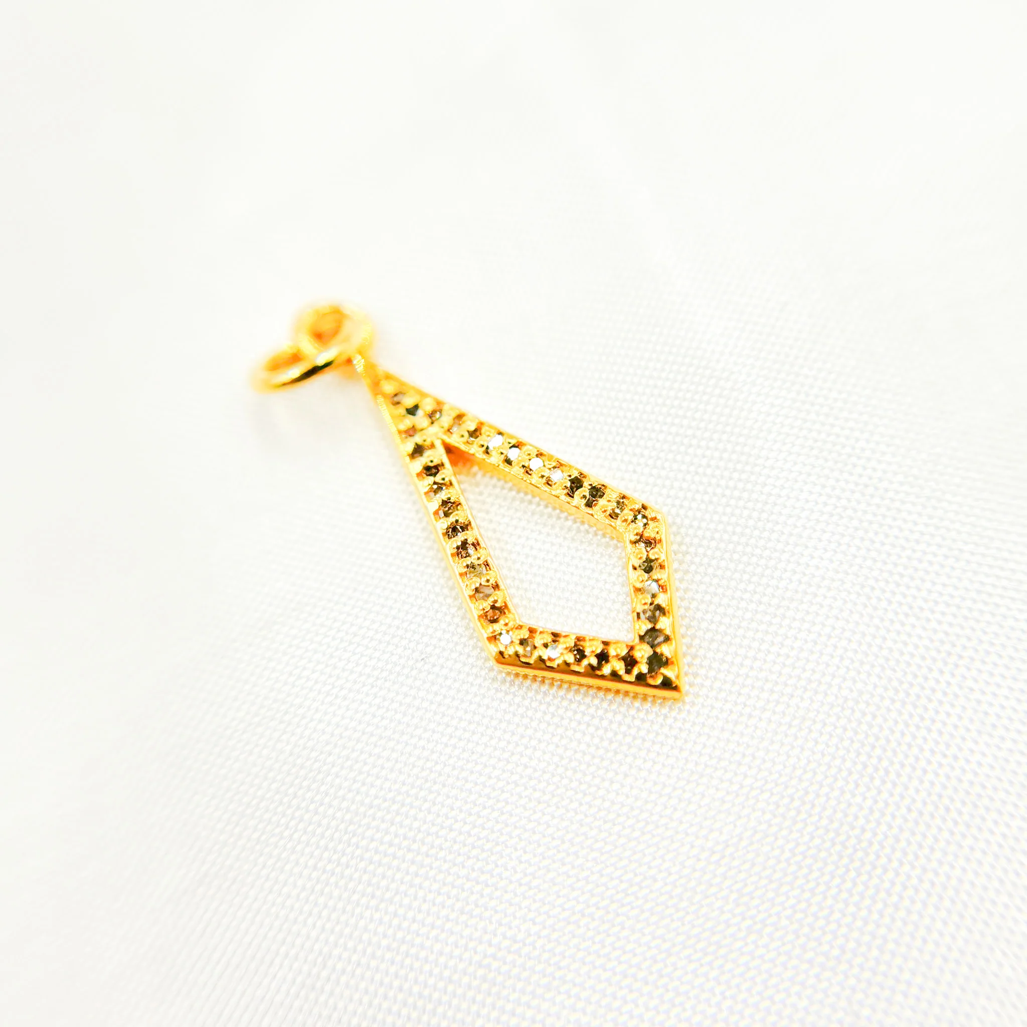 DC359. Diamond Sterling Silver Rhombus Pendant - Image 4