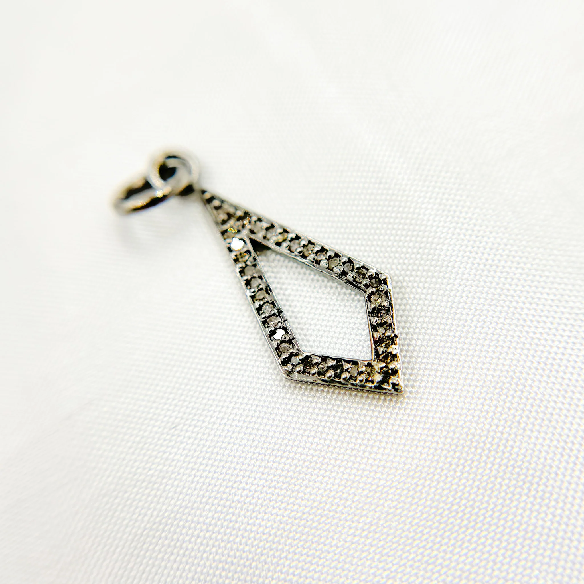 DC359. Diamond Sterling Silver Rhombus Pendant - Image 5