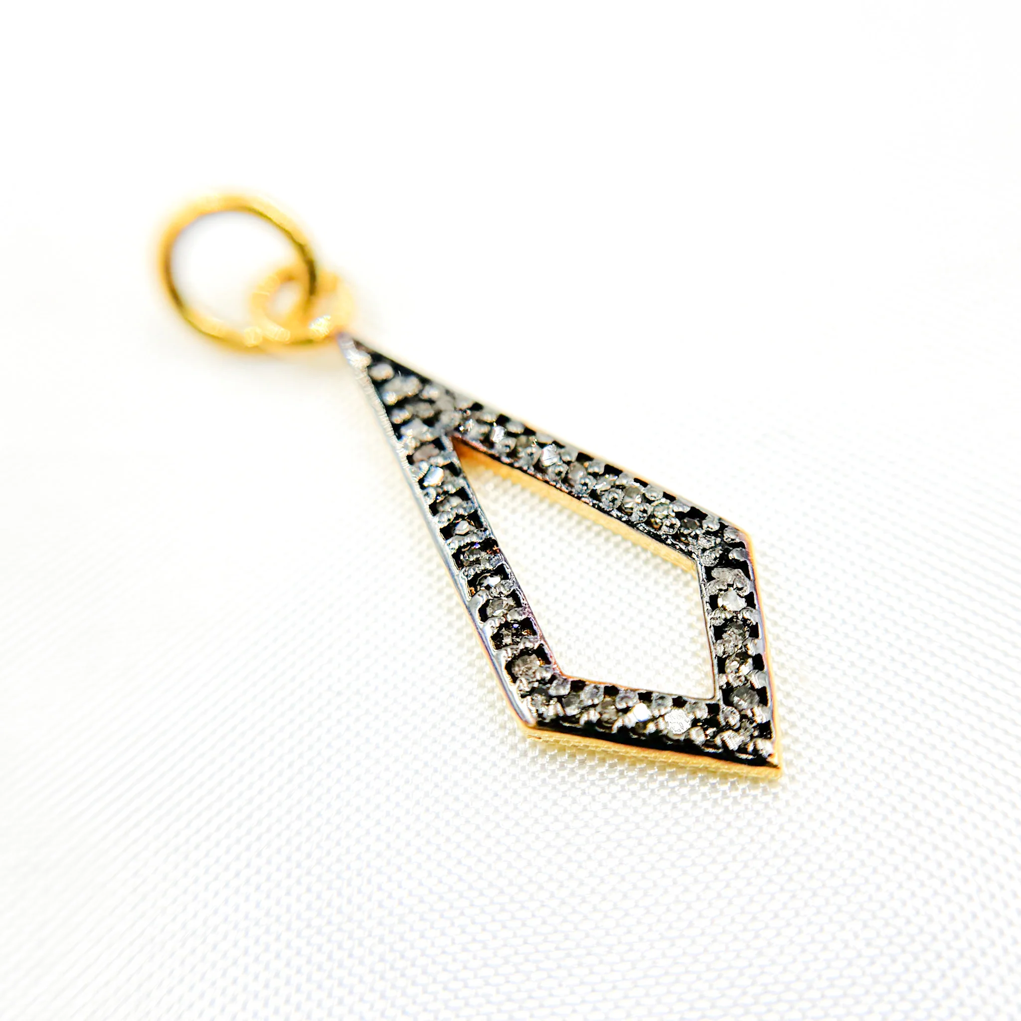 DC359. Diamond Sterling Silver Rhombus Pendant - Image 6