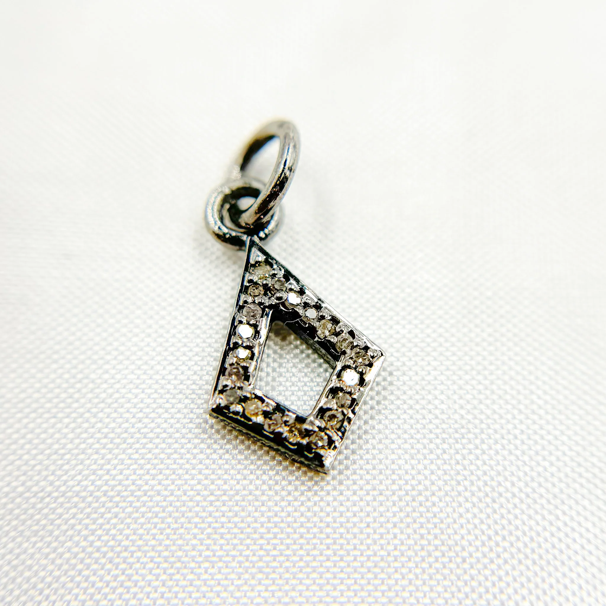 DC360. Diamond Sterling Silver Rhombus Charm - Image 3