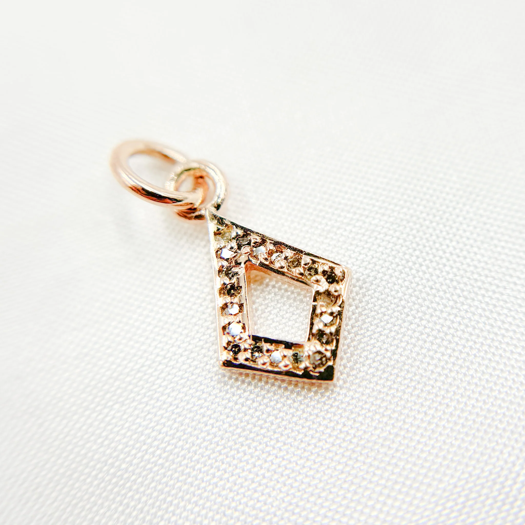 DC360. Diamond Sterling Silver Rhombus Charm - Image 4