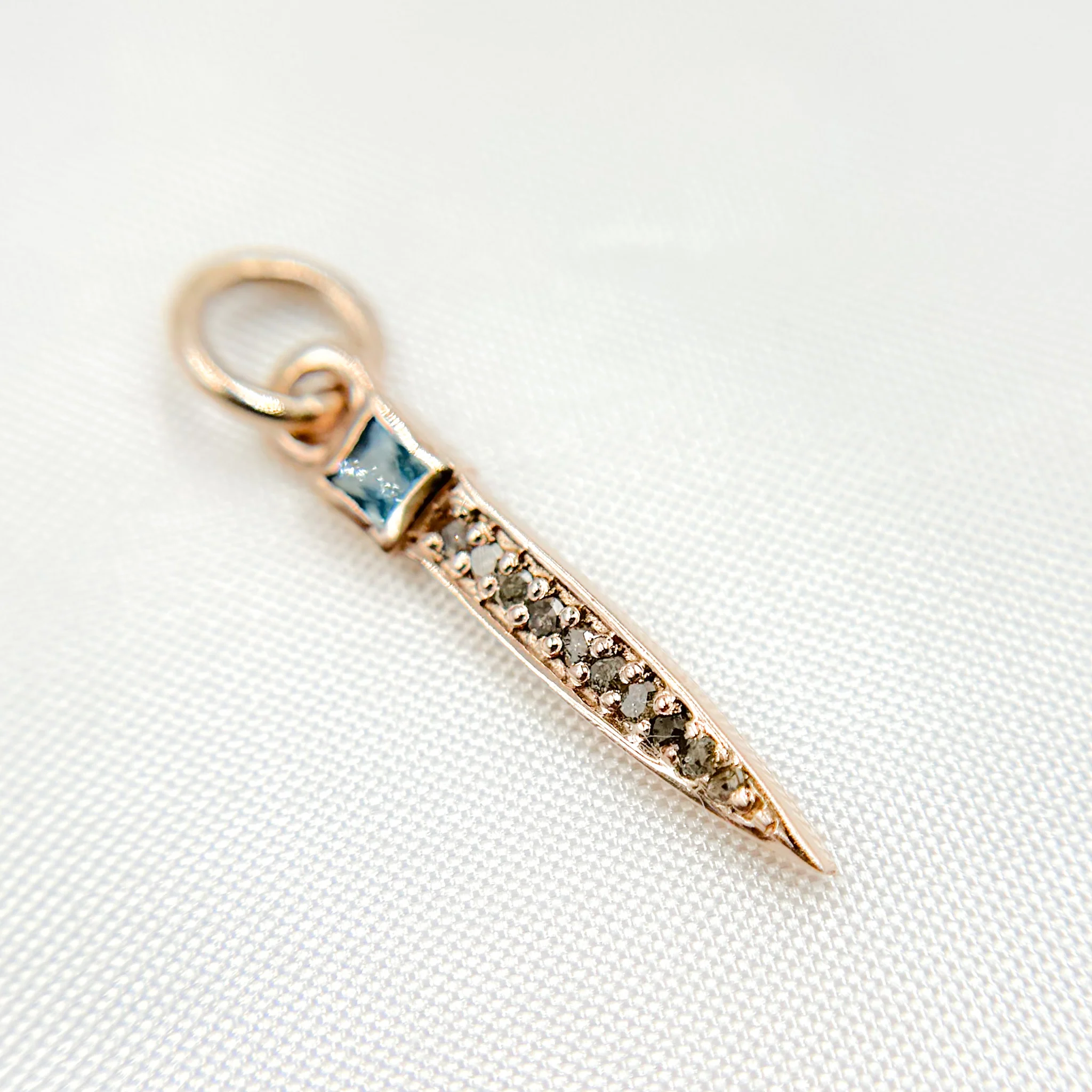 DC363. Diamond Sterling Silver Spike Pendant with Gemstone - Image 11