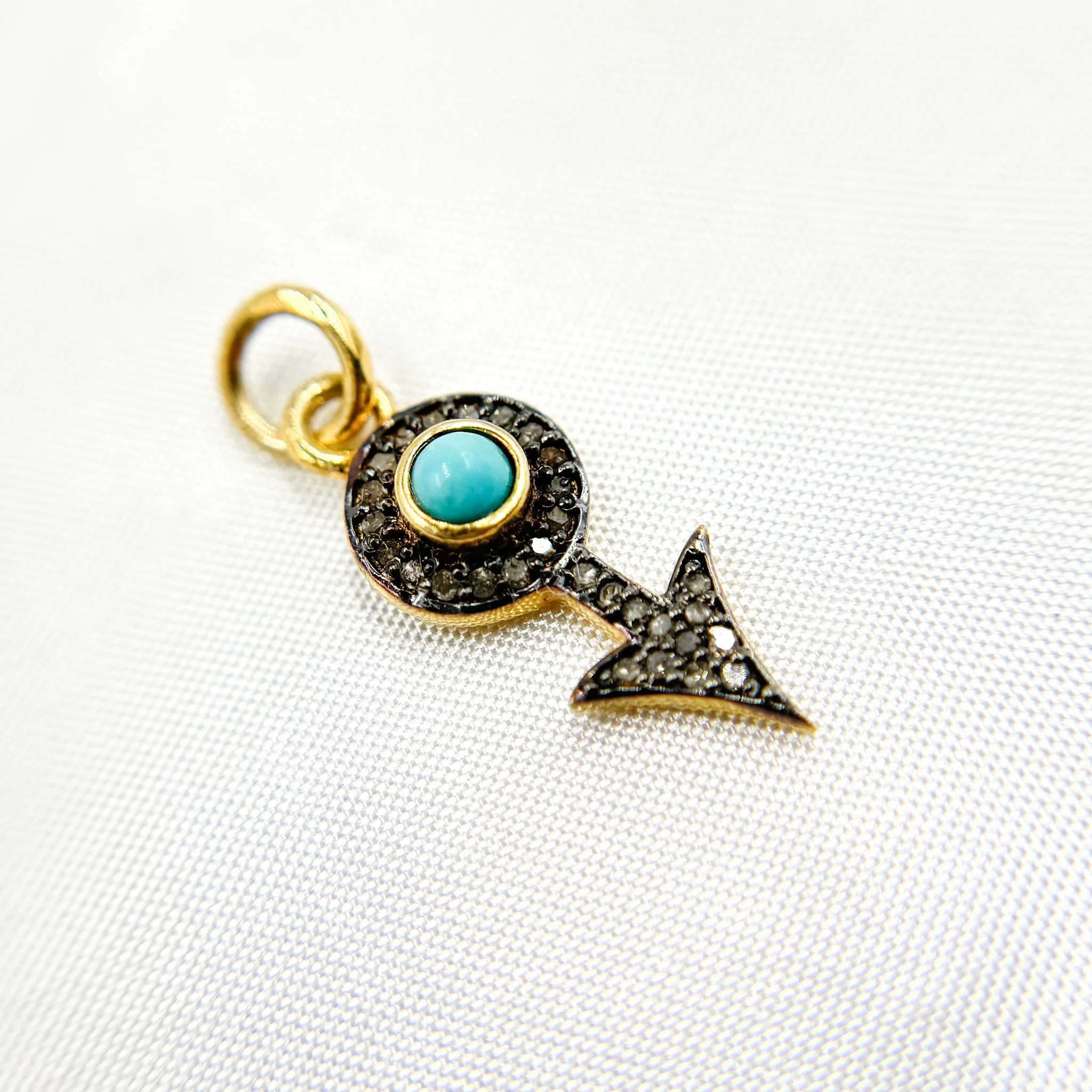 DC364. Diamond Silver Arrow Mini Charm with Gemstone - Image 19