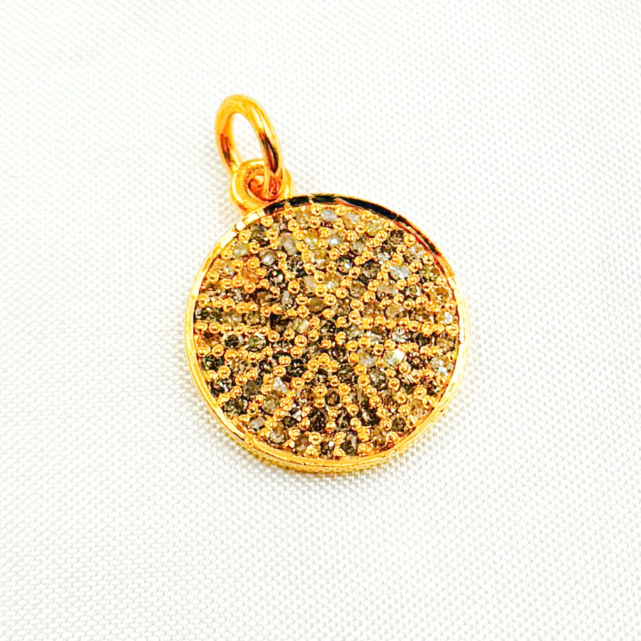 DC376. Diamond Sterling Silver Round Charm - Image 3