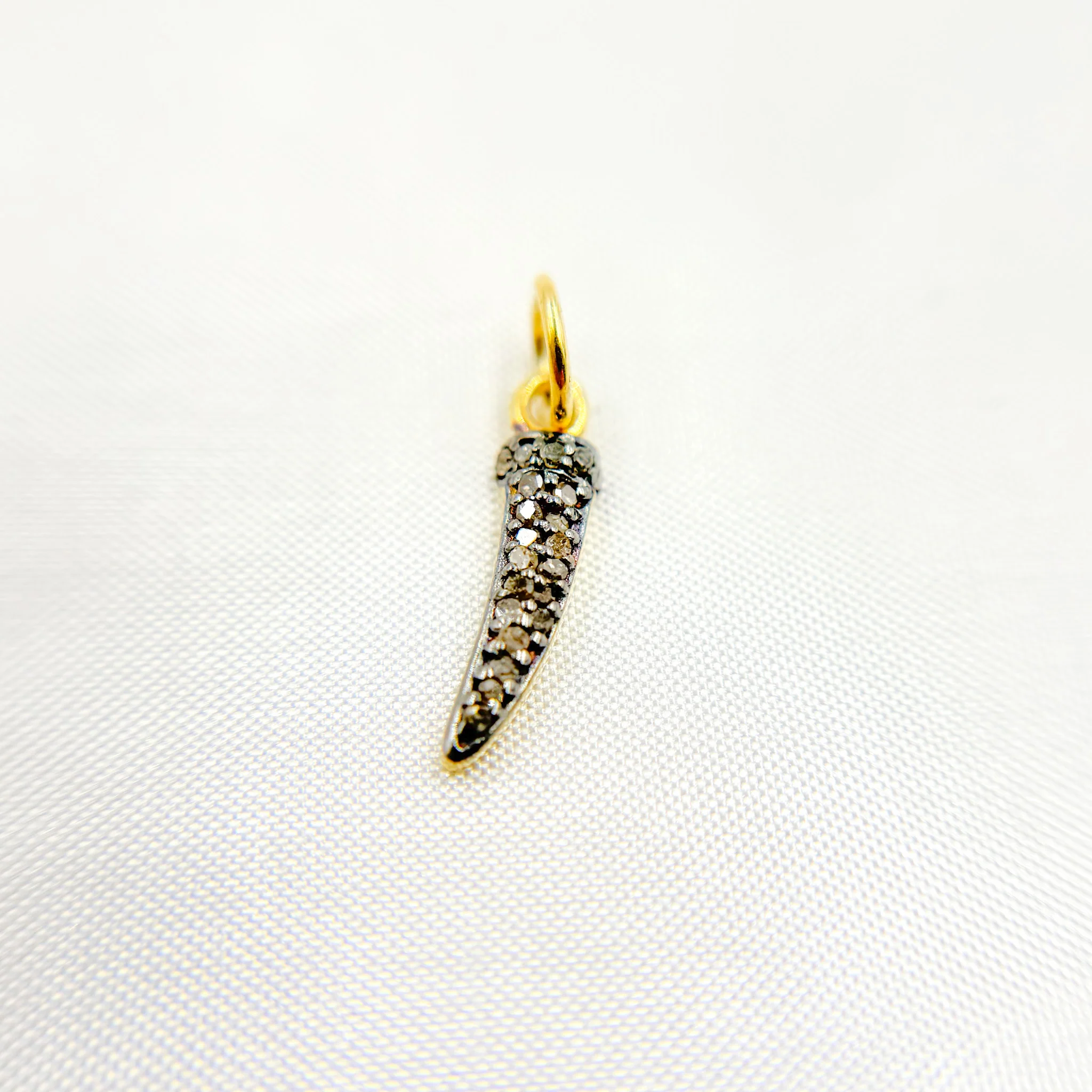 DC404. Diamond Sterling Silver Mini Horn Charm - Image 4