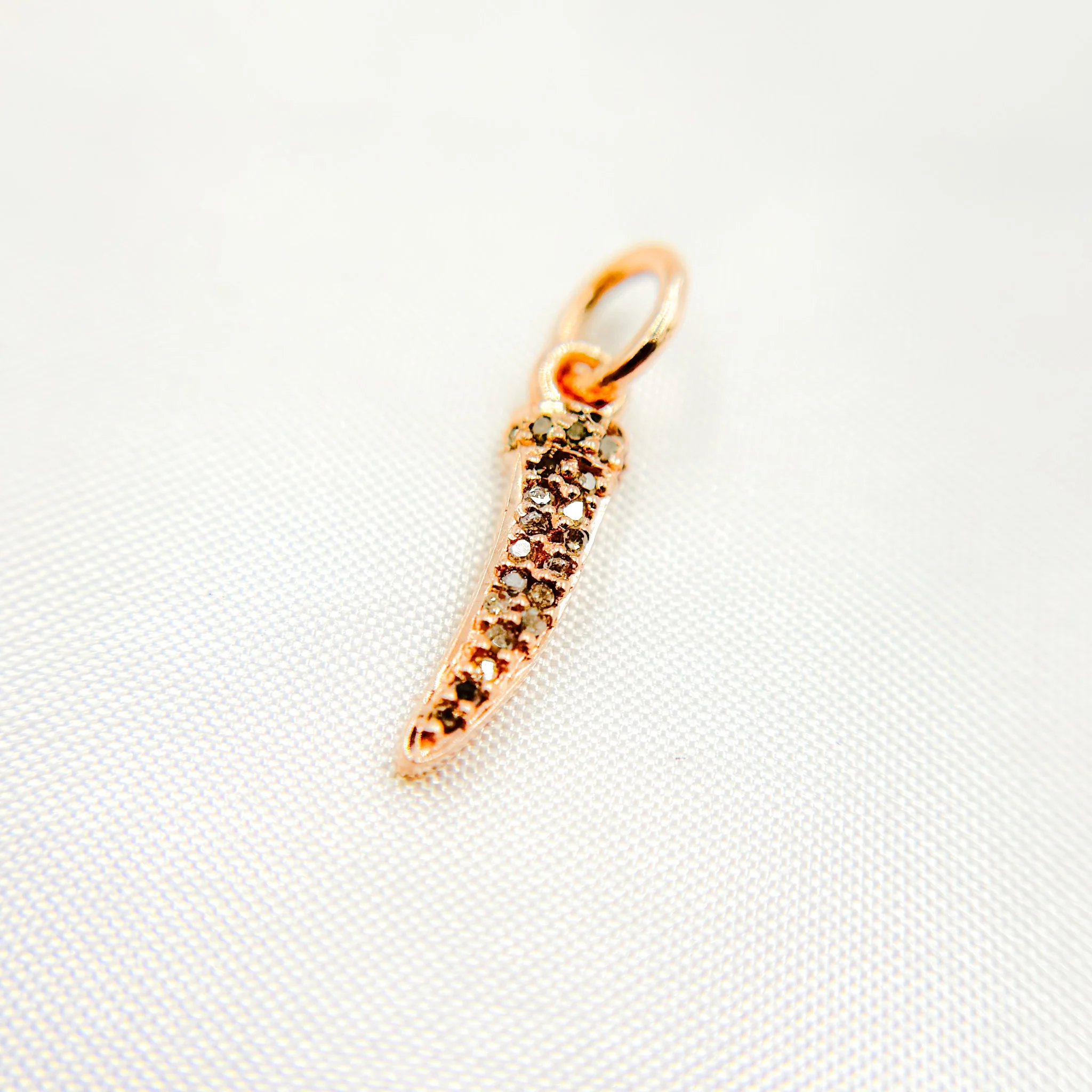 DC404. Diamond Sterling Silver Mini Horn Charm - Image 6