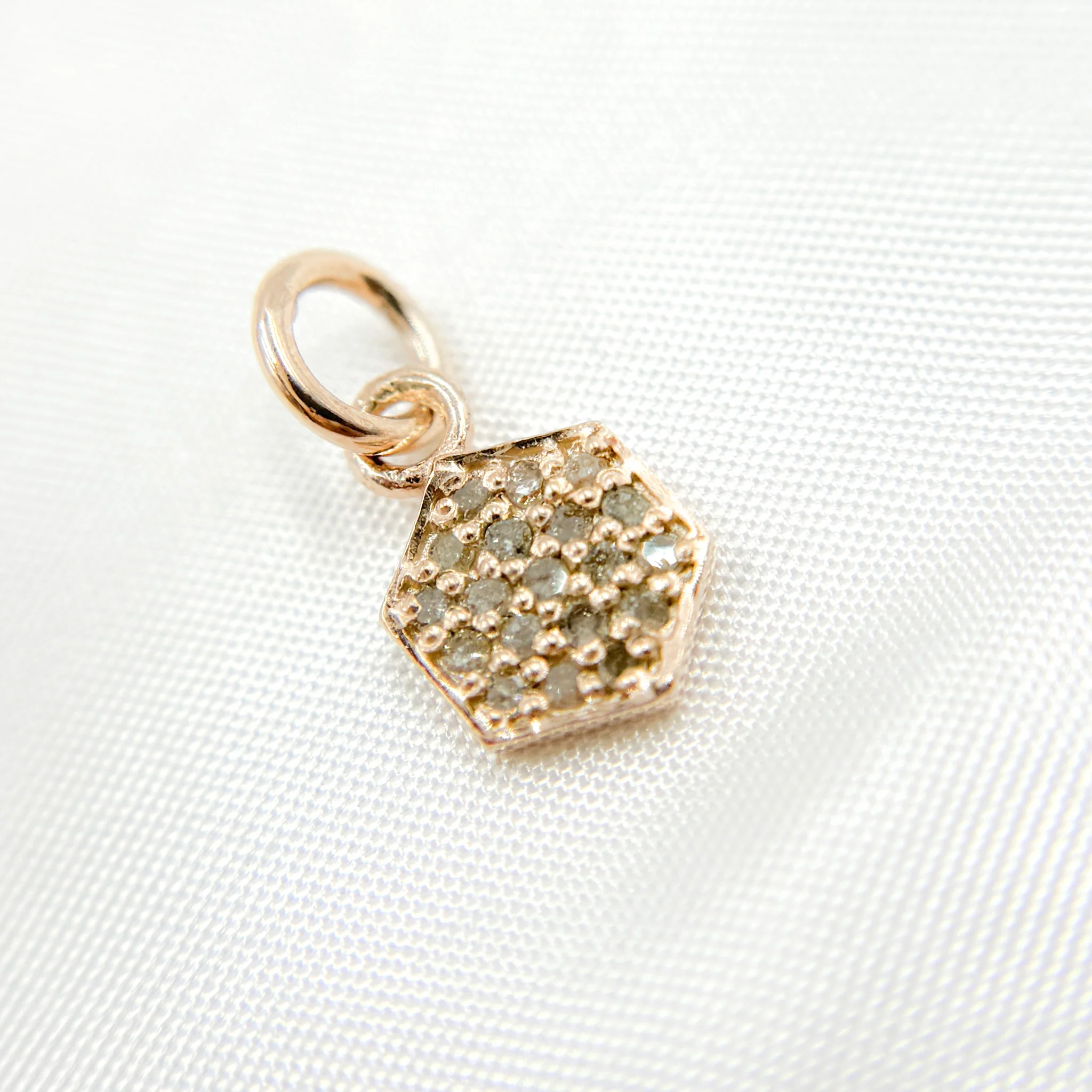 DC461. Diamond Silver Hexagon Charm - Image 5