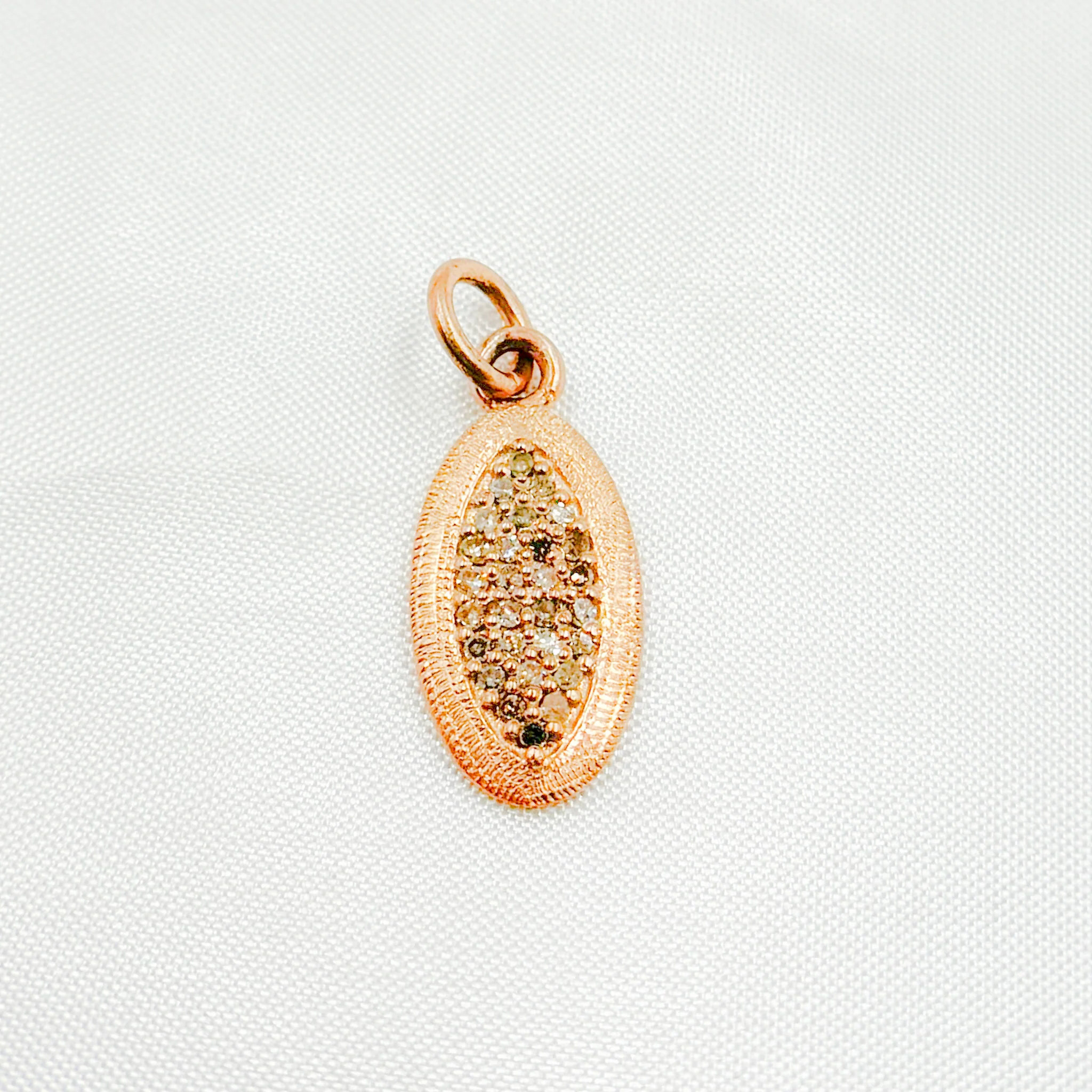 DC520. Diamond Sterling Silver Oval Charm - Image 6