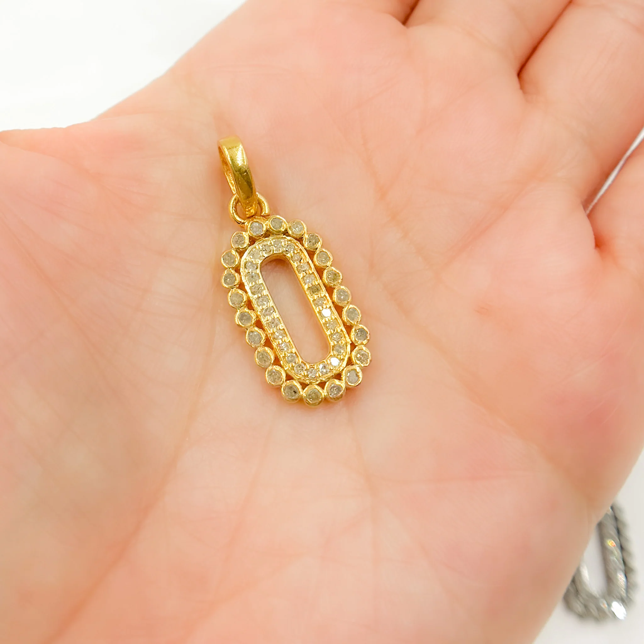 DC551. Diamond Sterling Silver Oval Pendant - Image 2