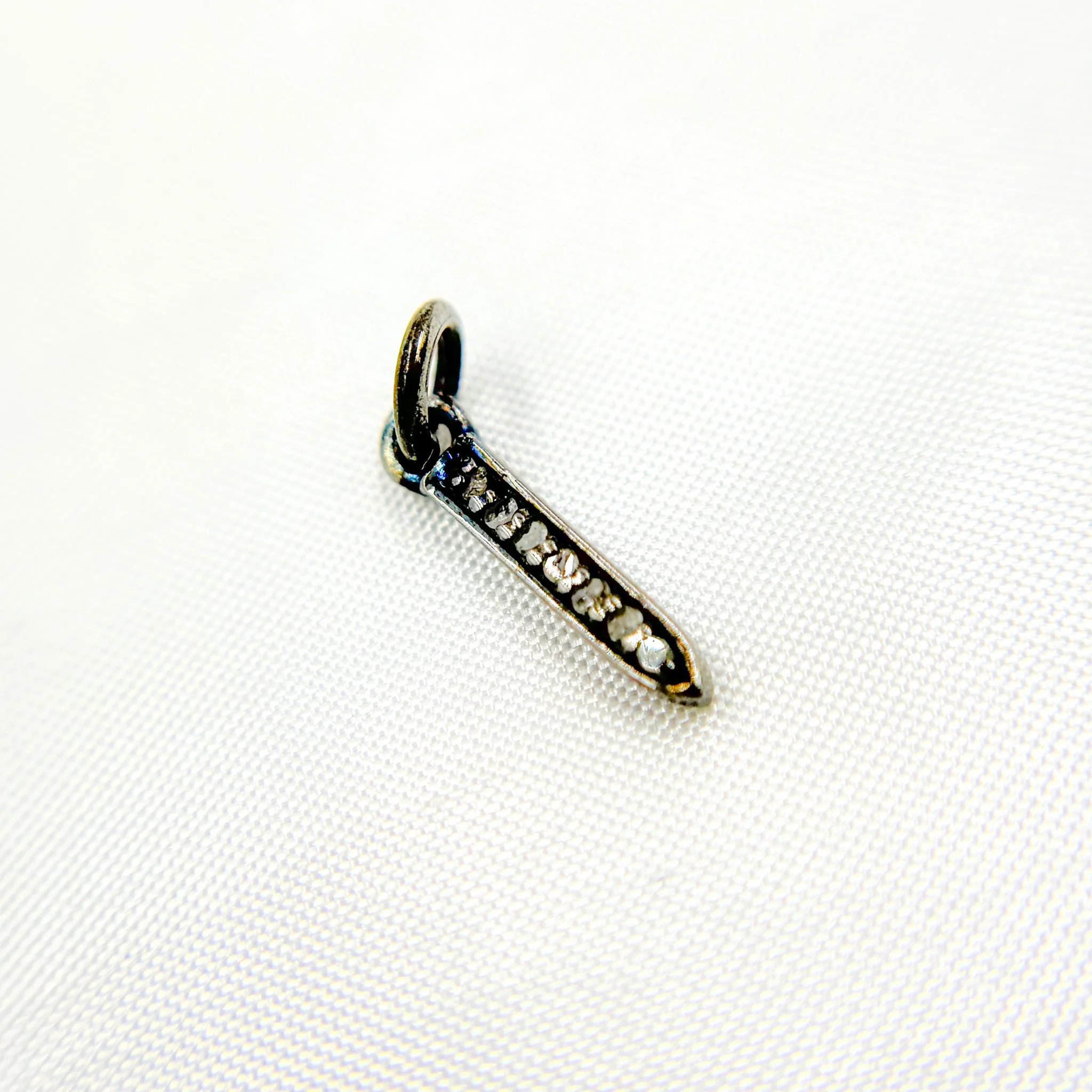 DC673. Diamond Sterling Silver Mini Spike Charm - Image 5
