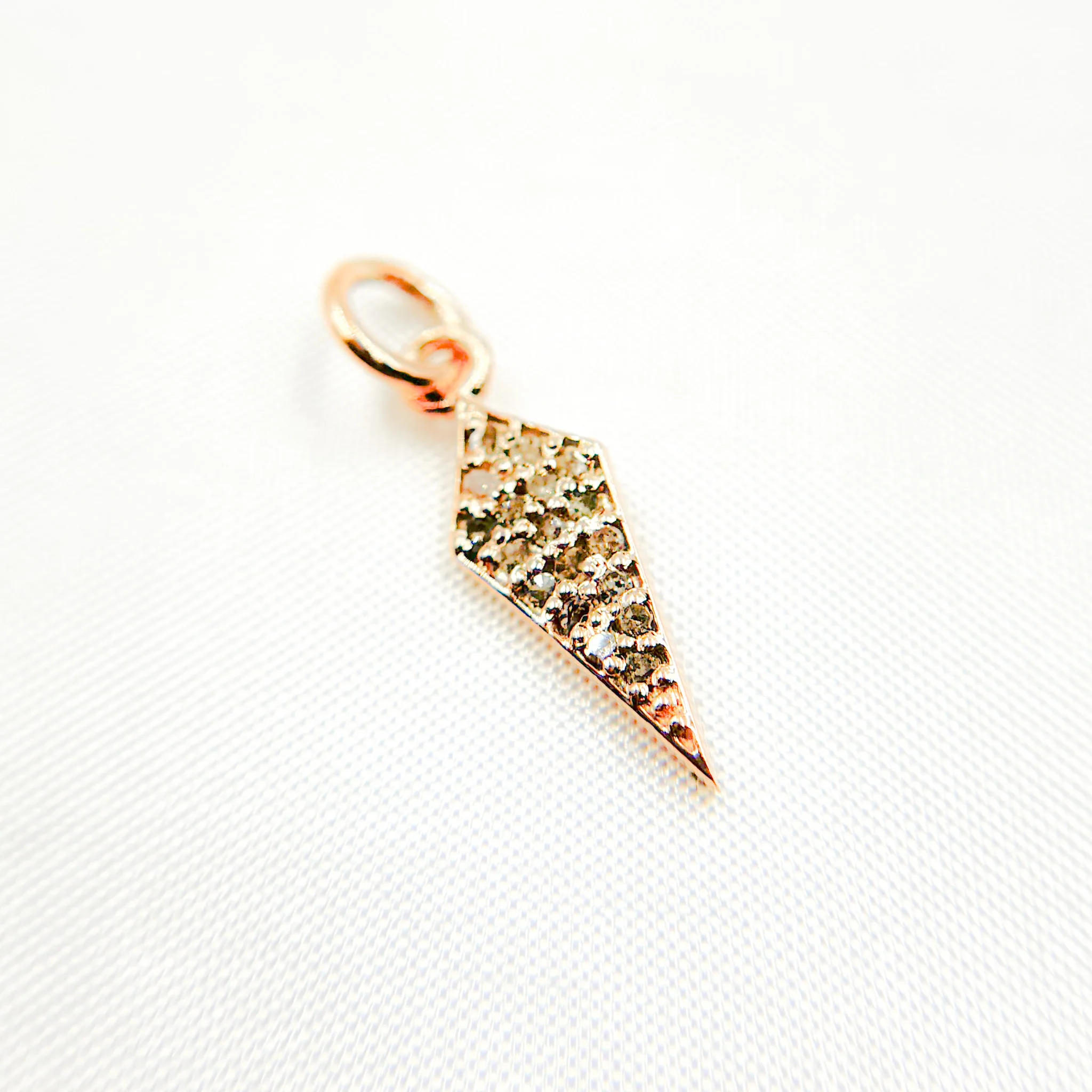 DC702. Diamond Sterling Silver Mini Arrow Head Charm - Image 2