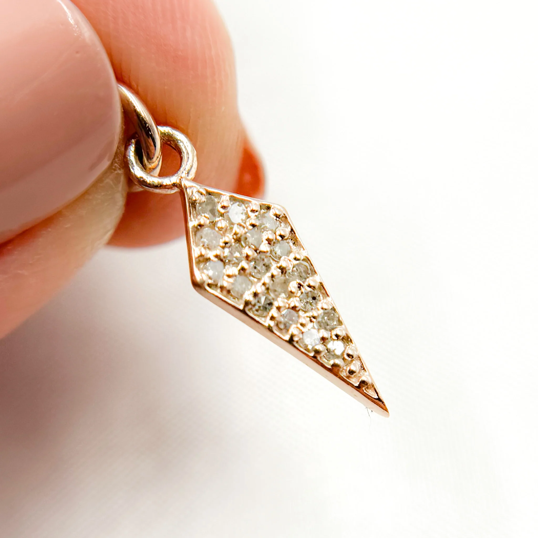 DC702. Diamond Sterling Silver Mini Arrow Head Charm - Image 3