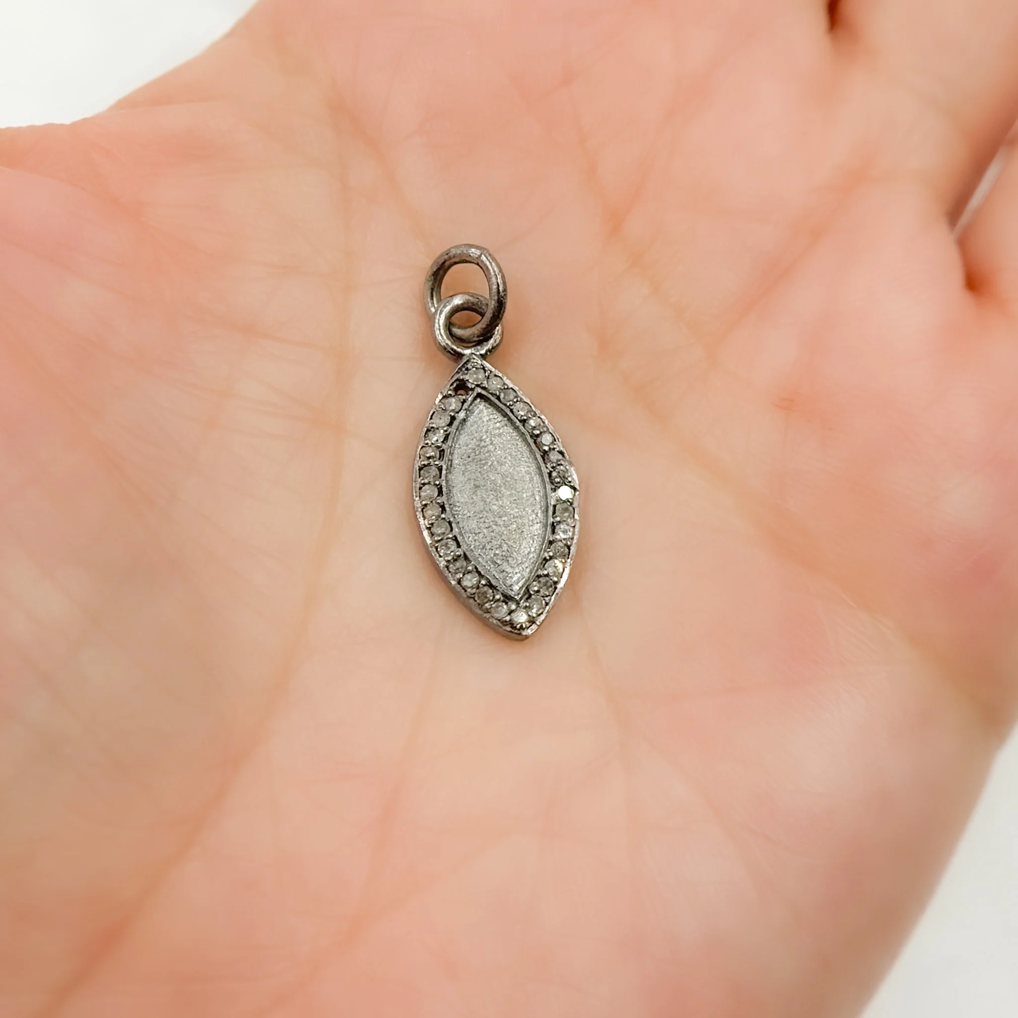 DC783. Diamond Sterling Silver Marquise Pendant - Image 2