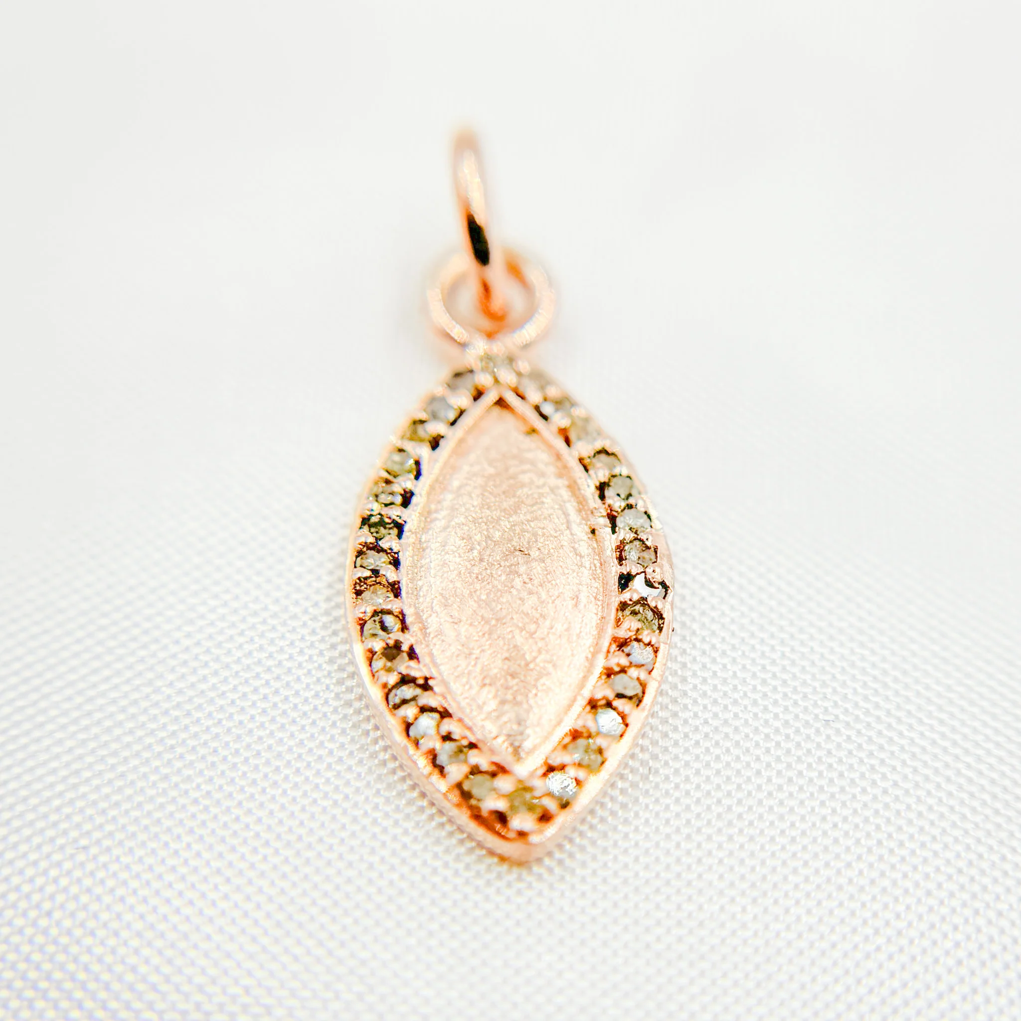 DC783. Diamond Sterling Silver Marquise Pendant - Image 3