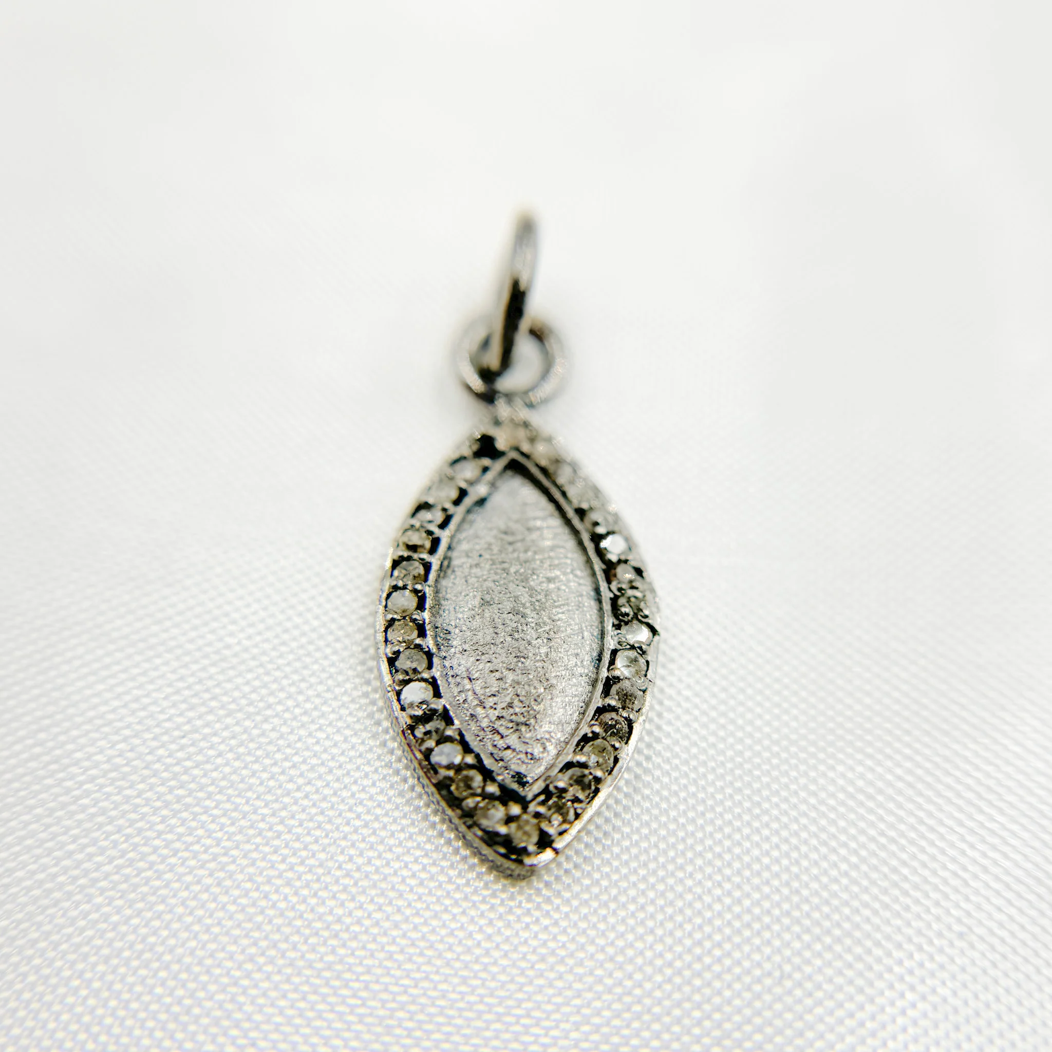 DC783. Diamond Sterling Silver Marquise Pendant - Image 4