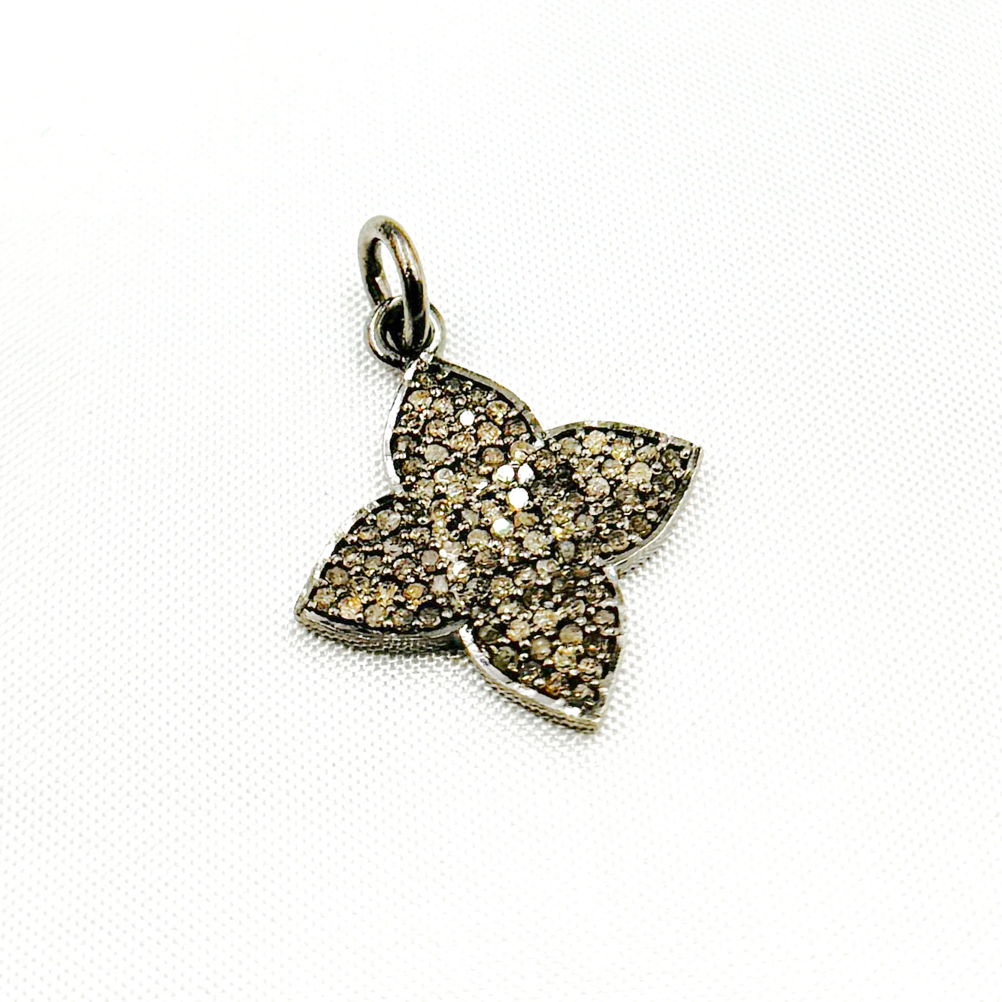 DC908. Diamond Sterling Silver Flower Pendant - Image 6