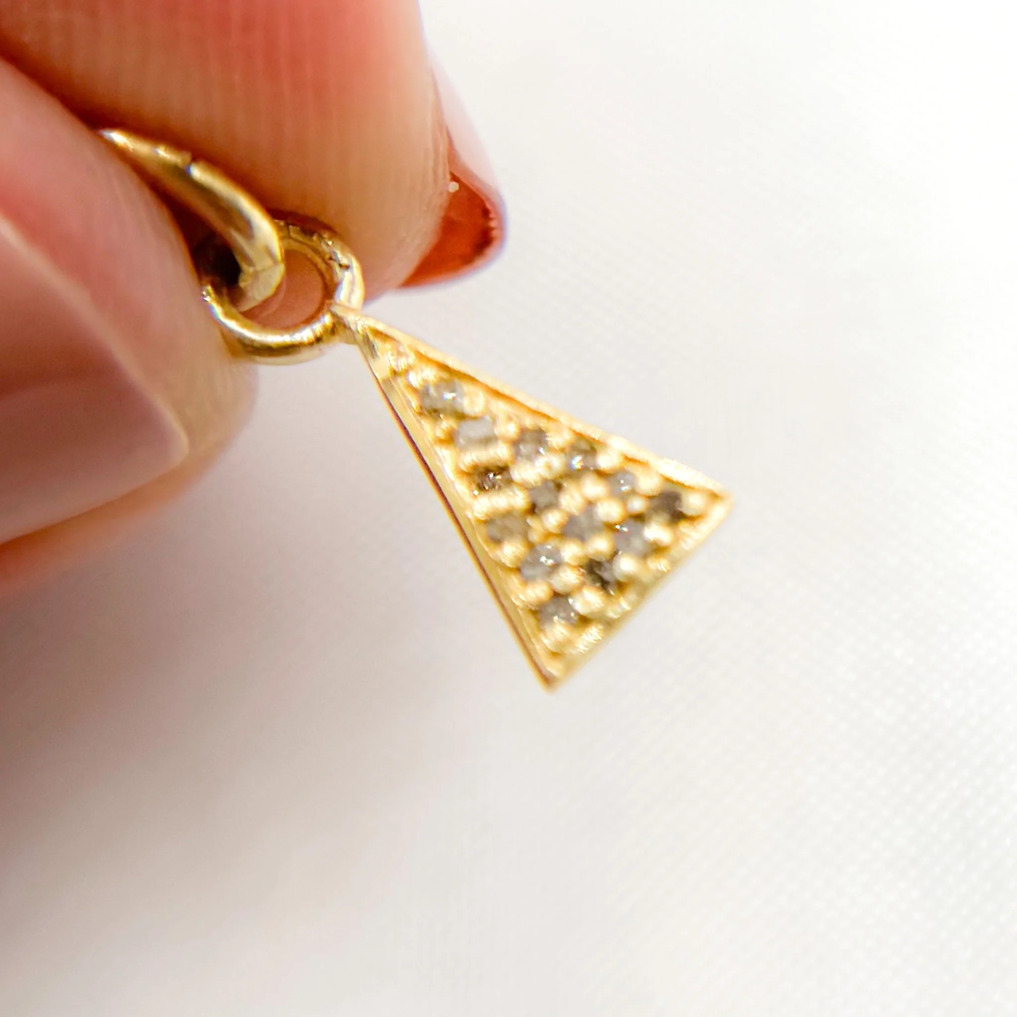 DC929. Diamond Sterling Silver Triangle Charm - Image 4