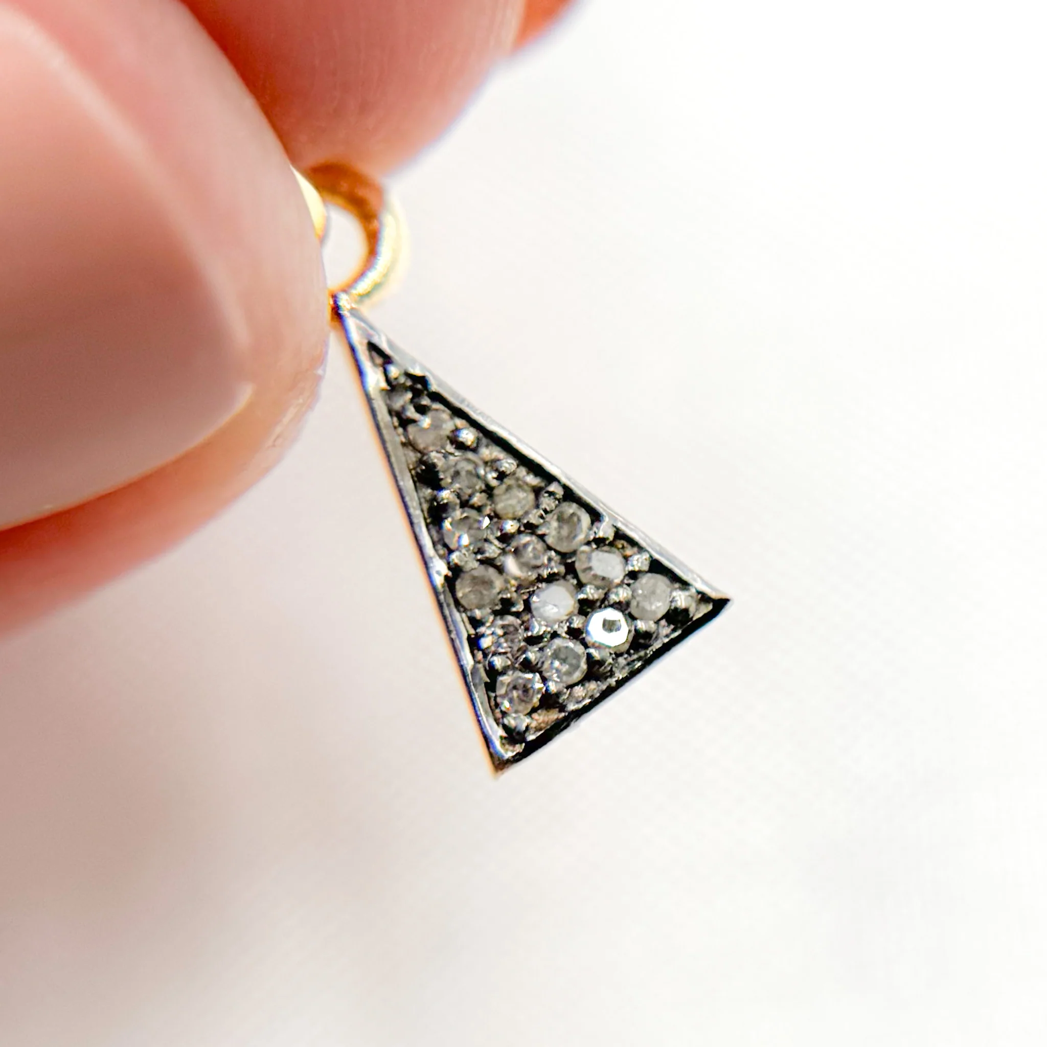 DC929. Diamond Sterling Silver Triangle Charm - Image 5