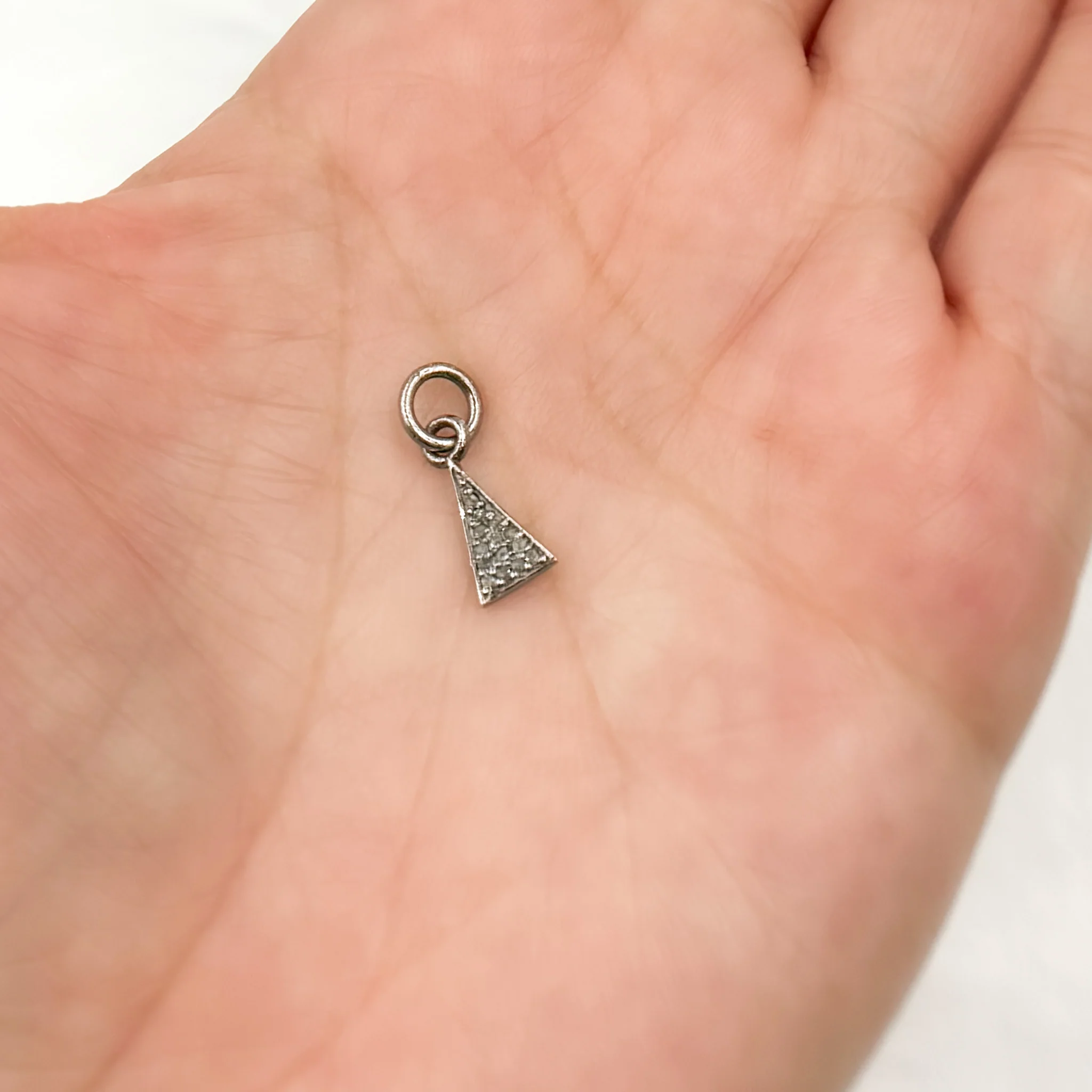DC929. Diamond Sterling Silver Triangle Charm - Image 6