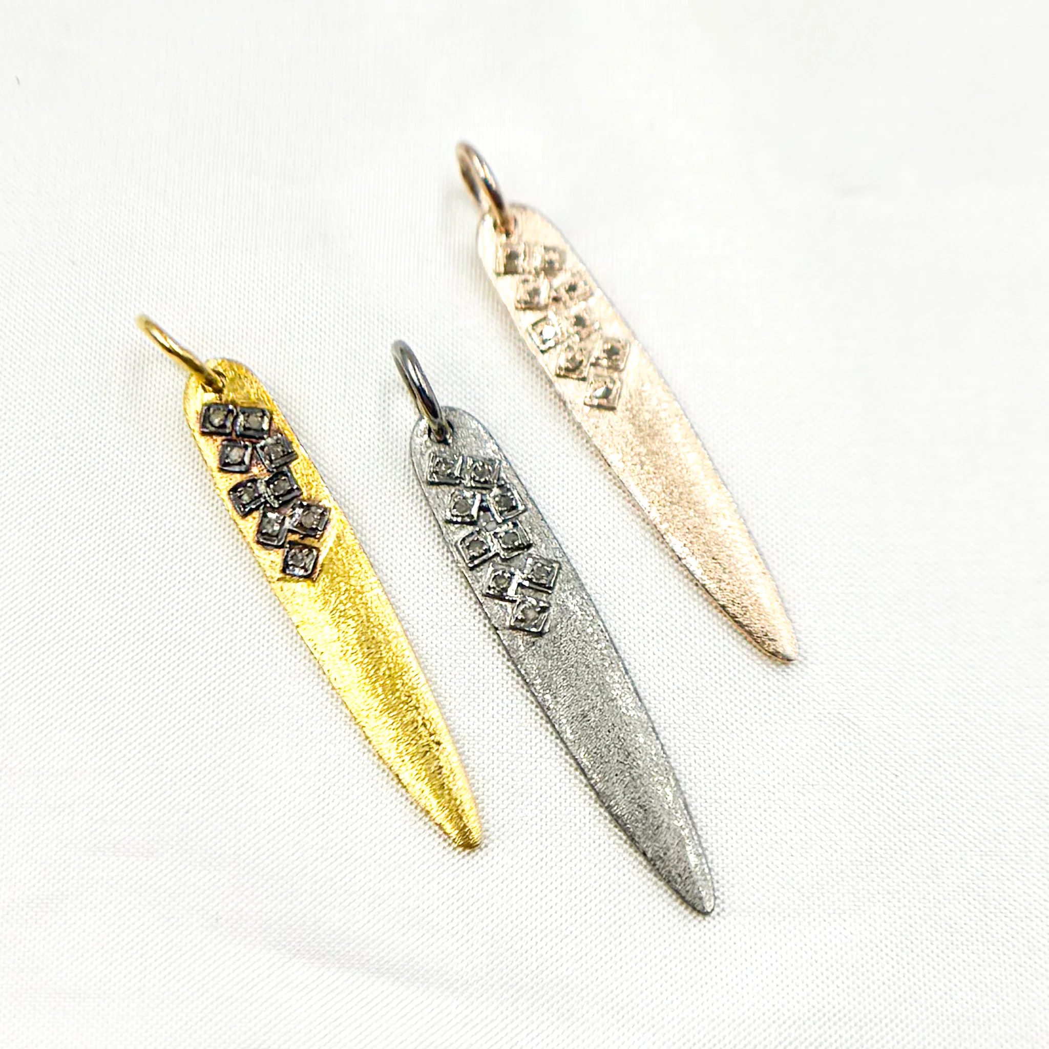 DC943. Diamond Sterling Silver Spike Pendant