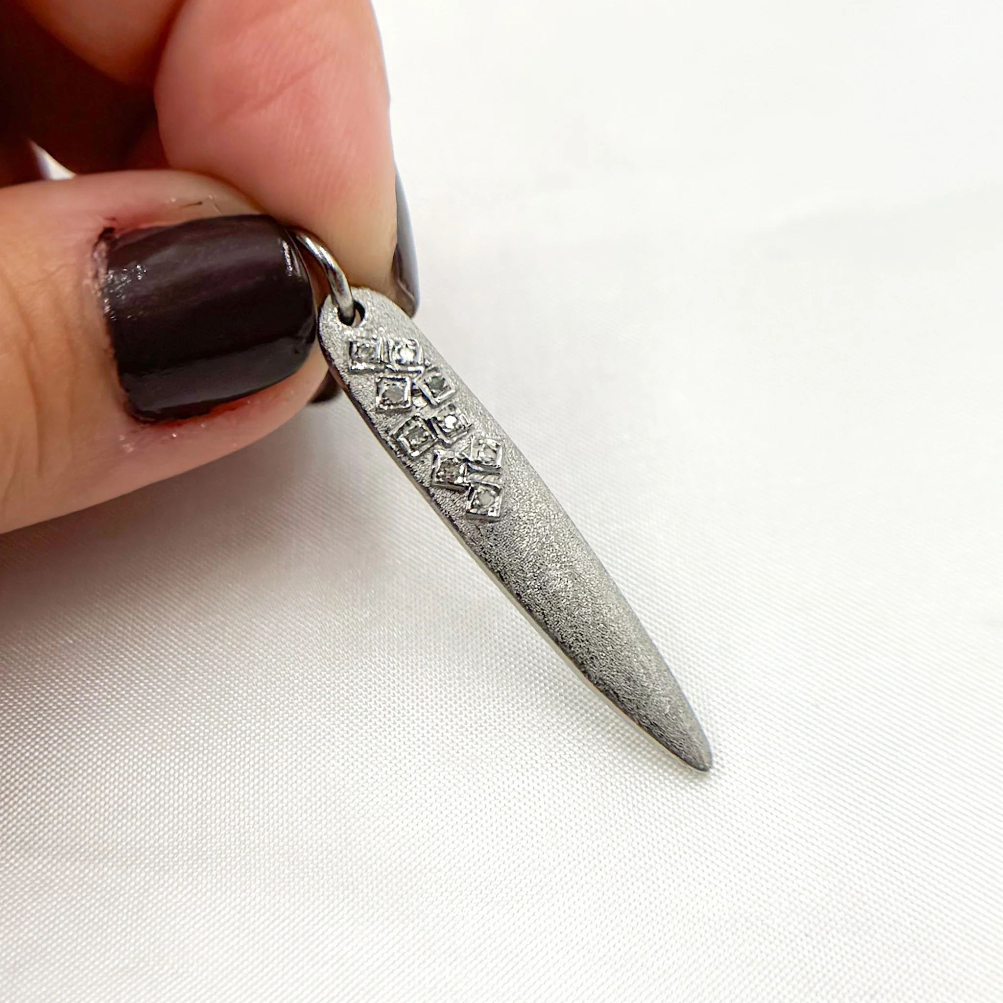 DC943. Diamond Sterling Silver Spike Pendant - Image 4