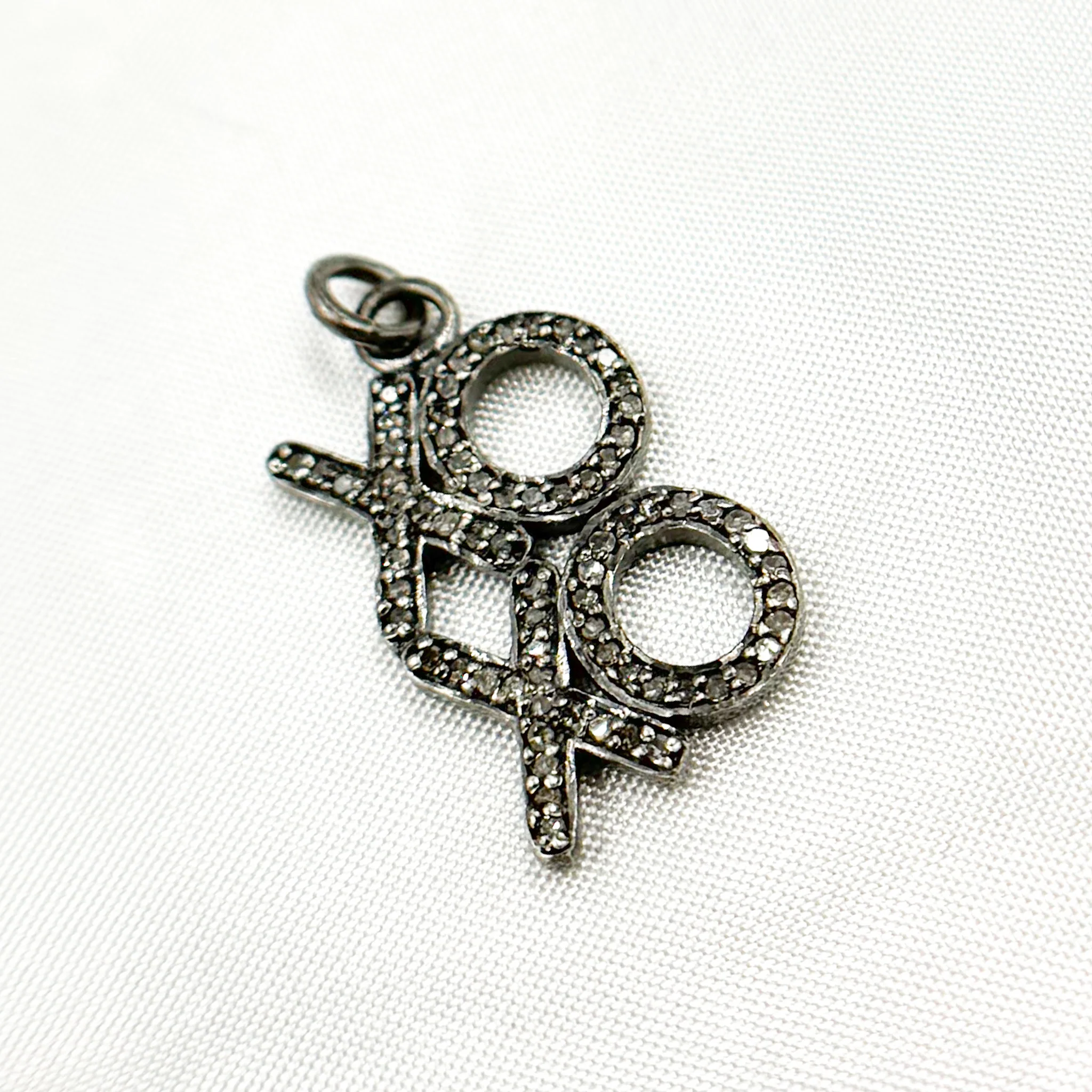 DC013. Diamond Sterling Silver "XO" Pendant - Image 2