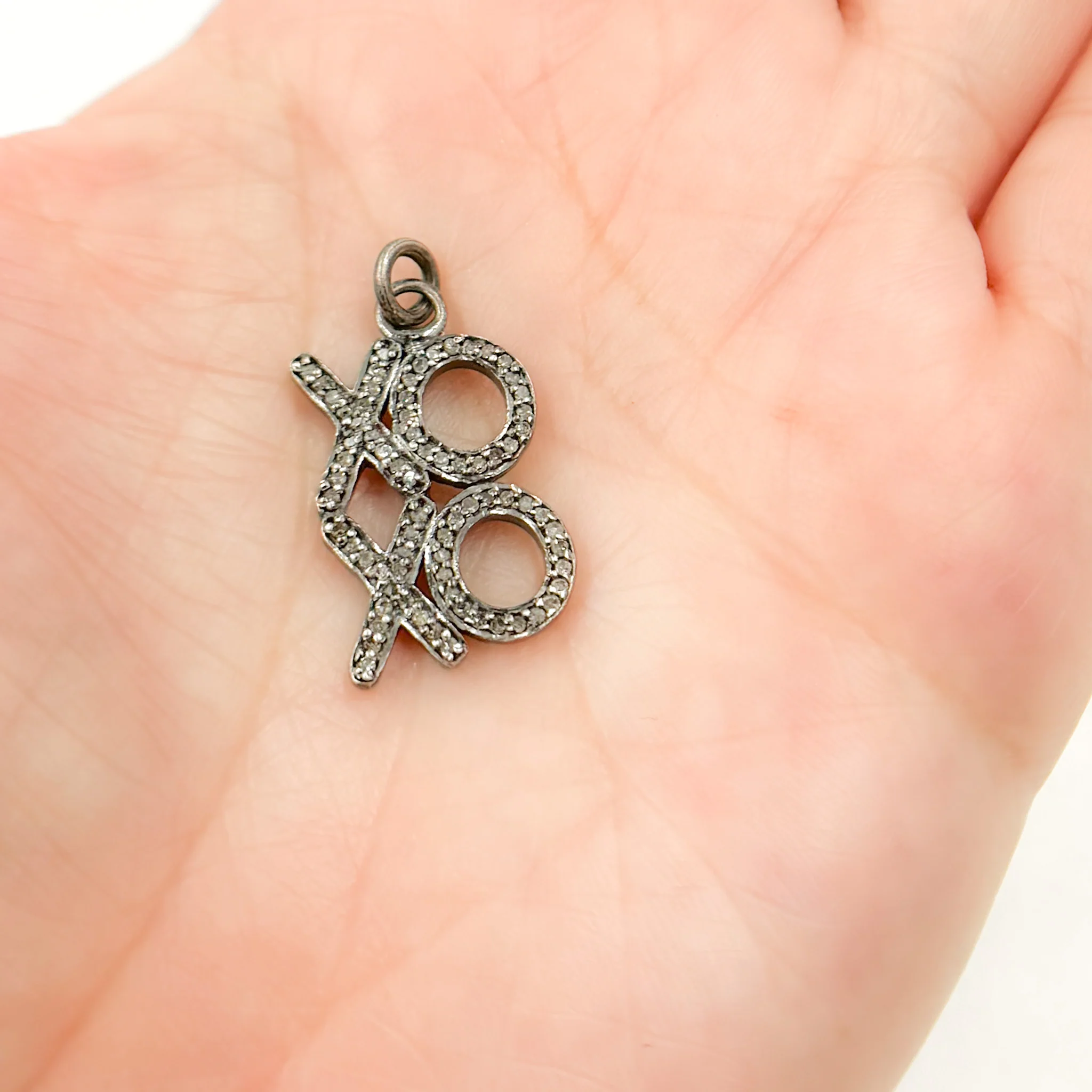 DC013. Diamond Sterling Silver "XO" Pendant - Image 4