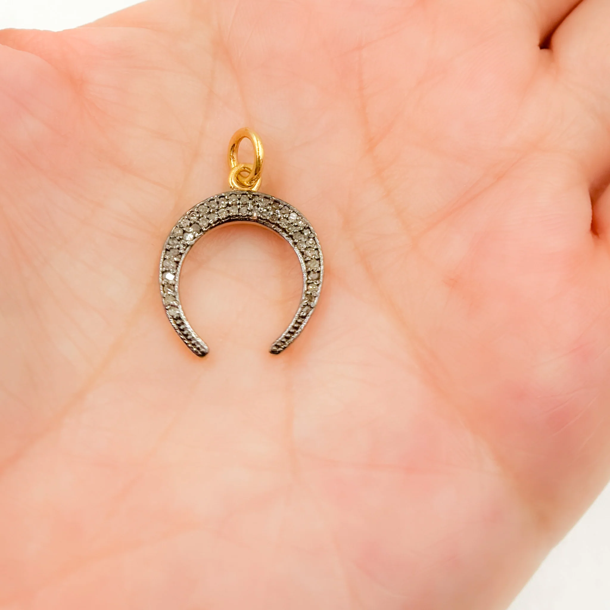 DC087. Diamond Sterling Silver Horn Charm - Image 2