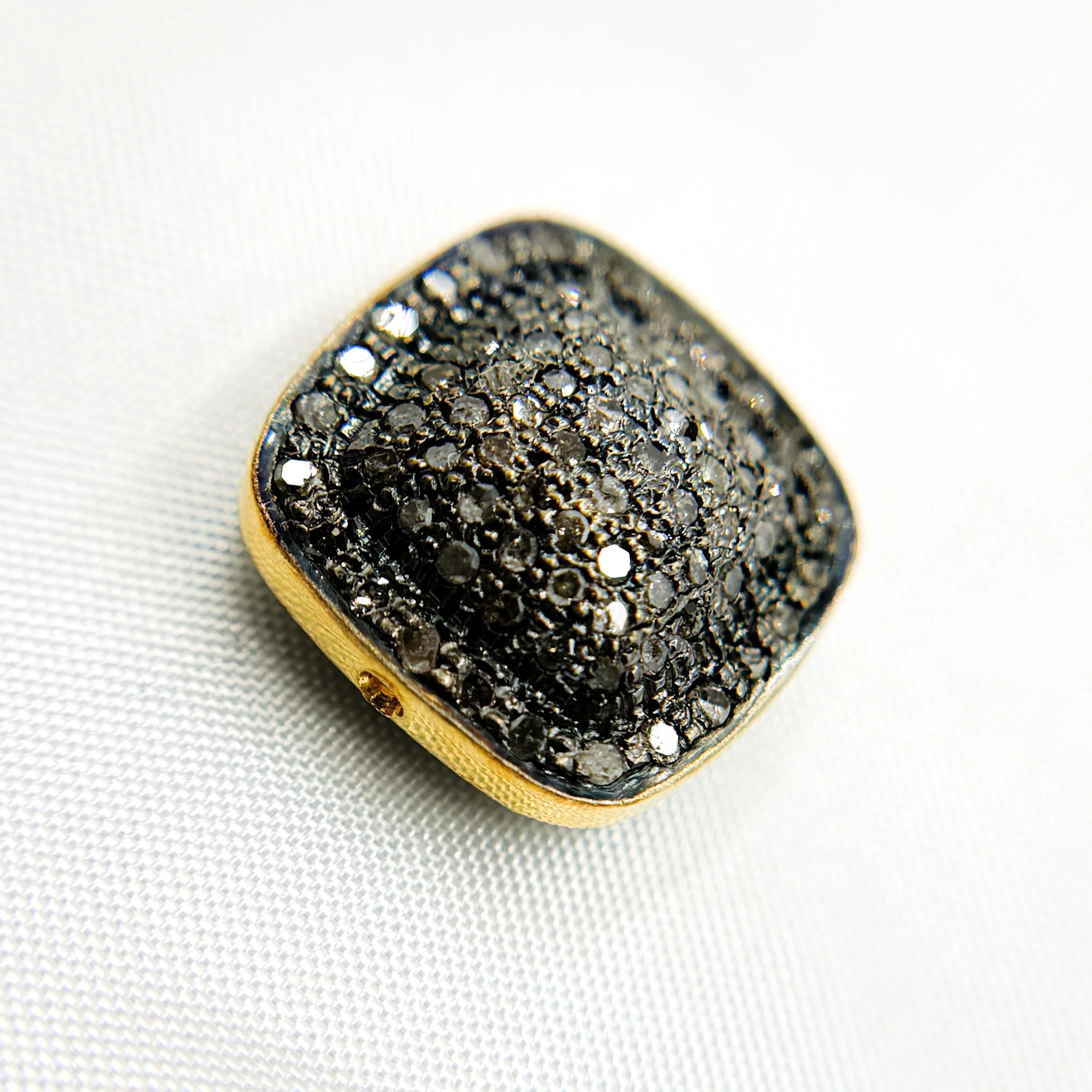 DC1008. Diamond & Sterling Silver Square Bead - Image 4
