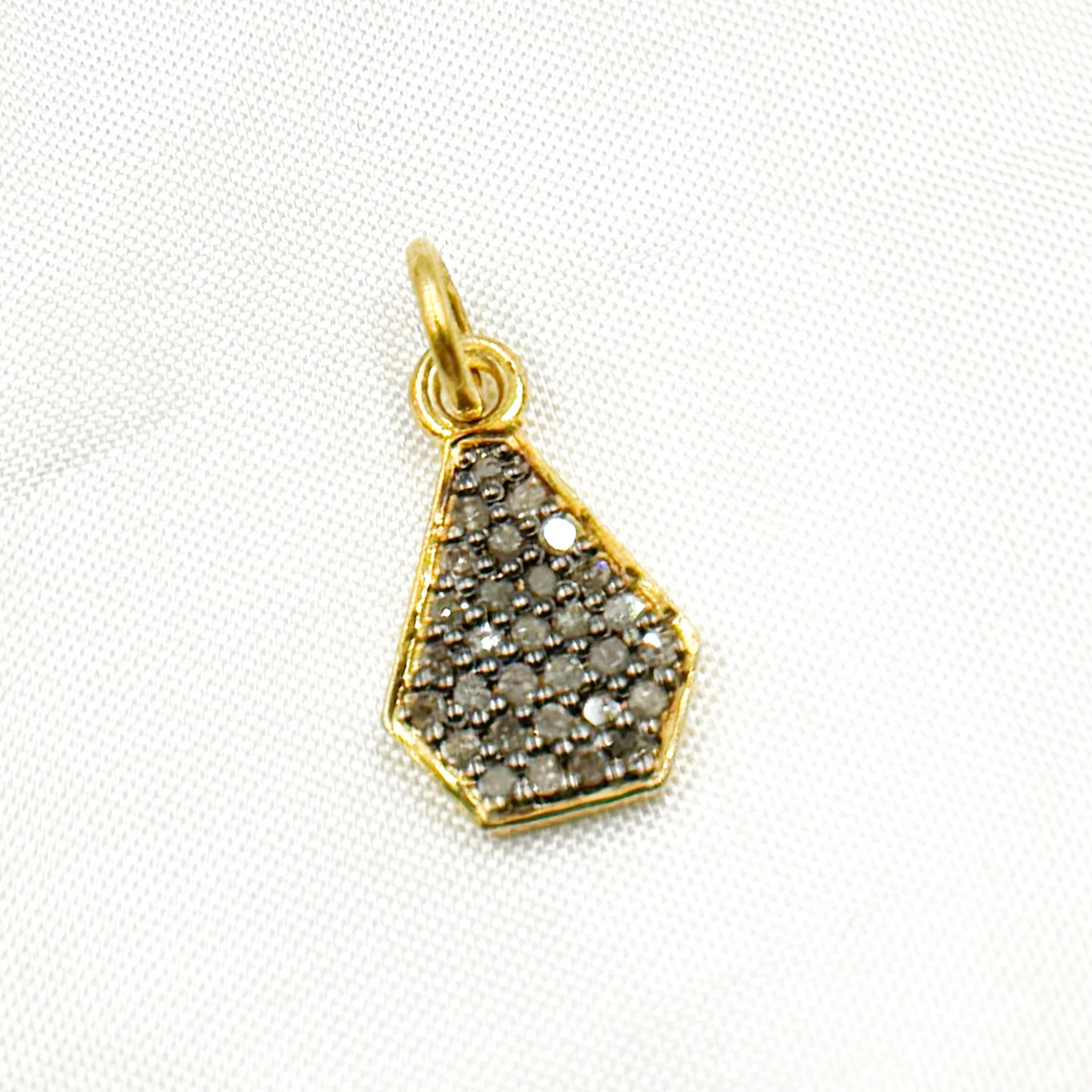 DC1015. Diamond Sterling Silver Drop Charm - Image 8