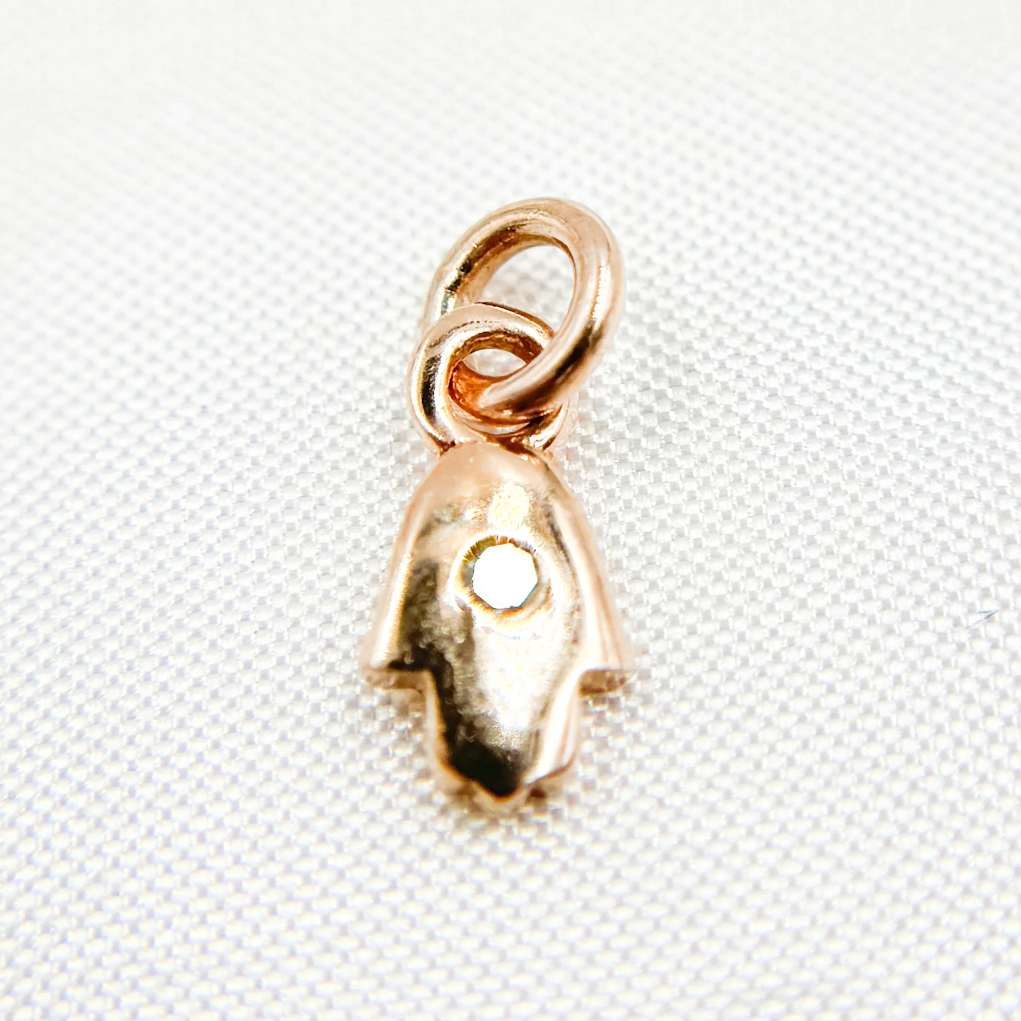 DC130. Diamond Sterling Silver Hamsa Charm - Image 4