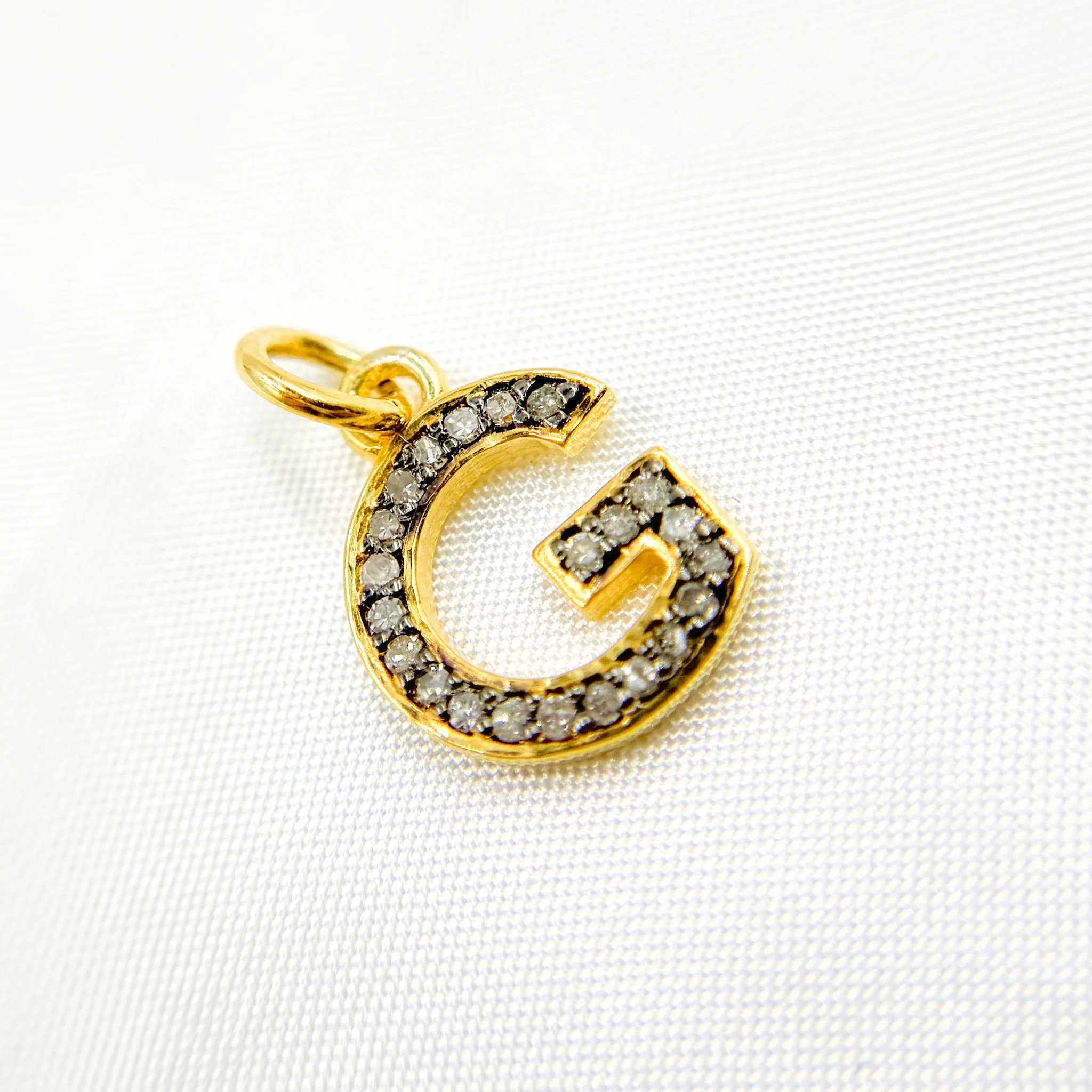 DC179. Diamond Sterling Silver Letter "G" Charm - Image 3