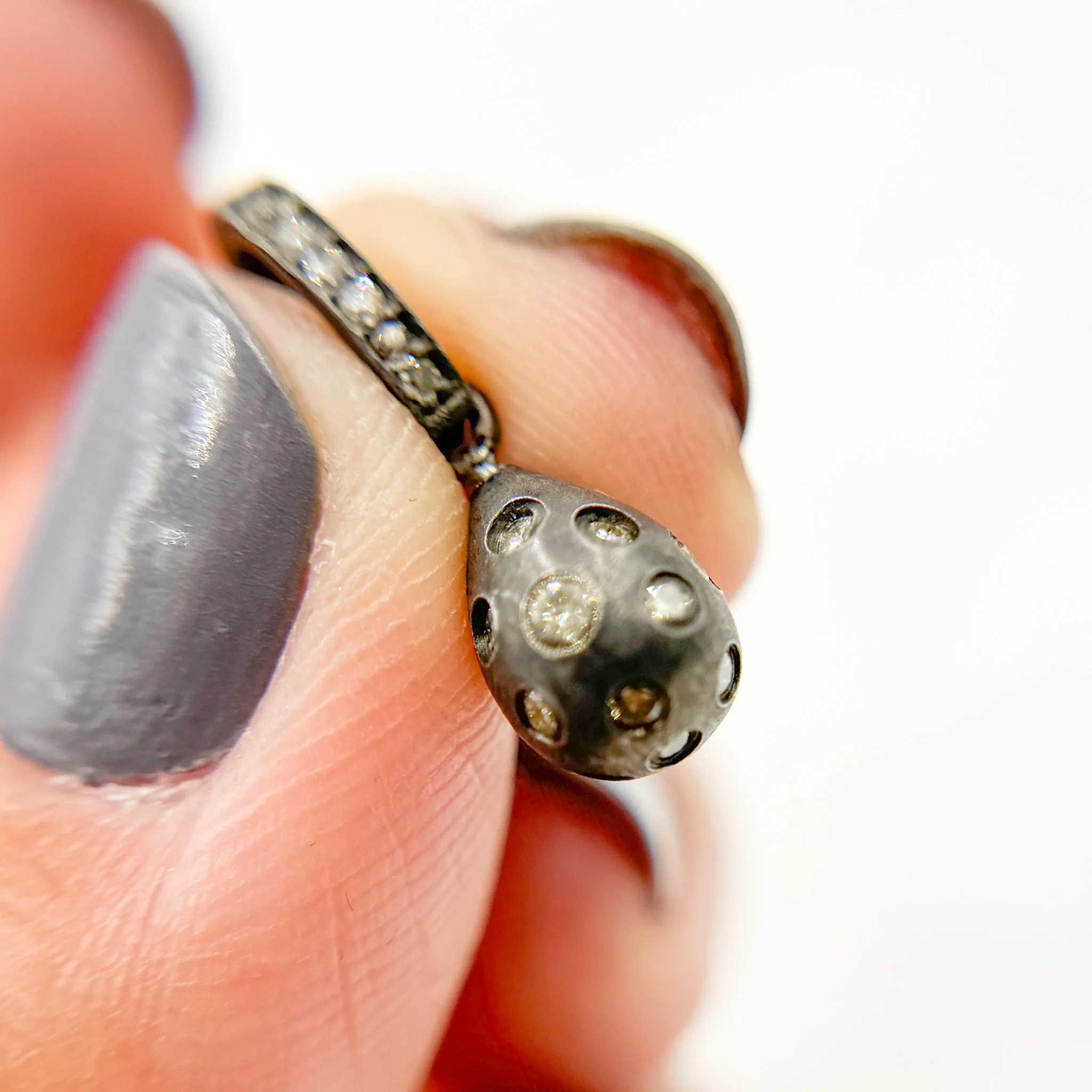 DC2003. Diamond & Sterling Silver Drop Charm - Image 2