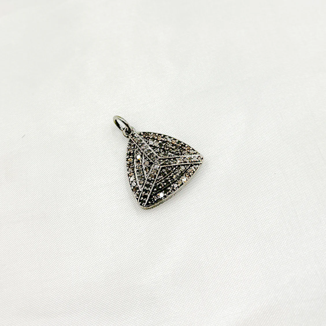 DC295. Diamond Sterling Silver Triangle Pendant - Image 3