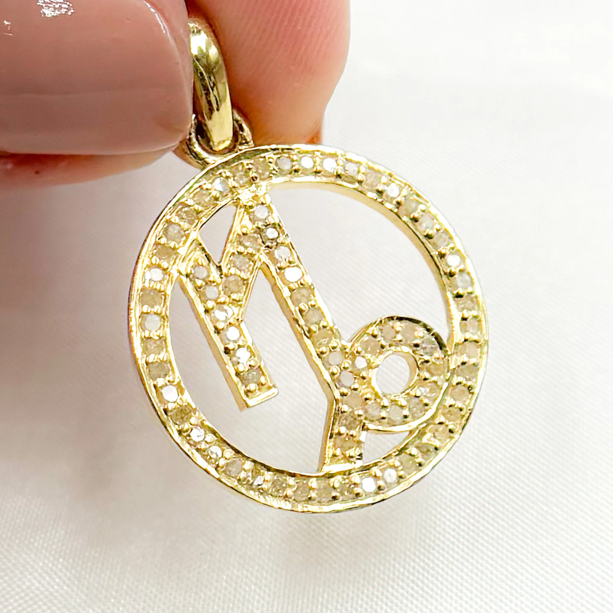 DC375. Diamond Sterling Silver Round Capricorn Zodiac Pendant - Image 3