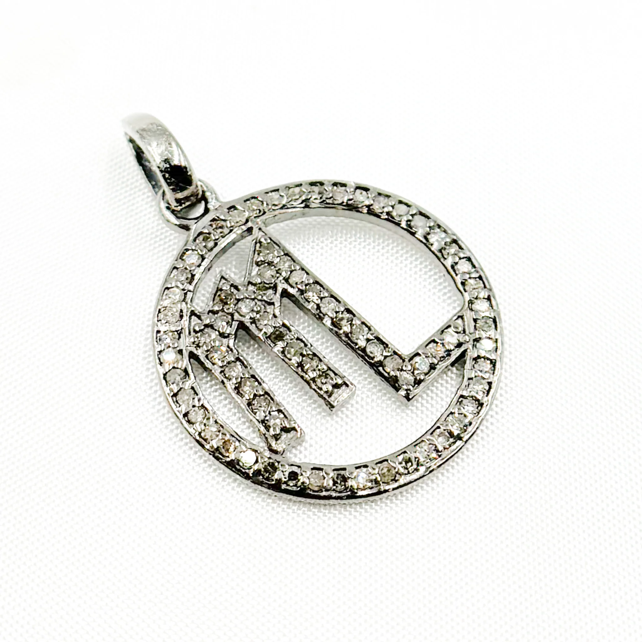 DC388. Diamond Sterling Silver Round Scorpio Zodiac Pendant - Image 6