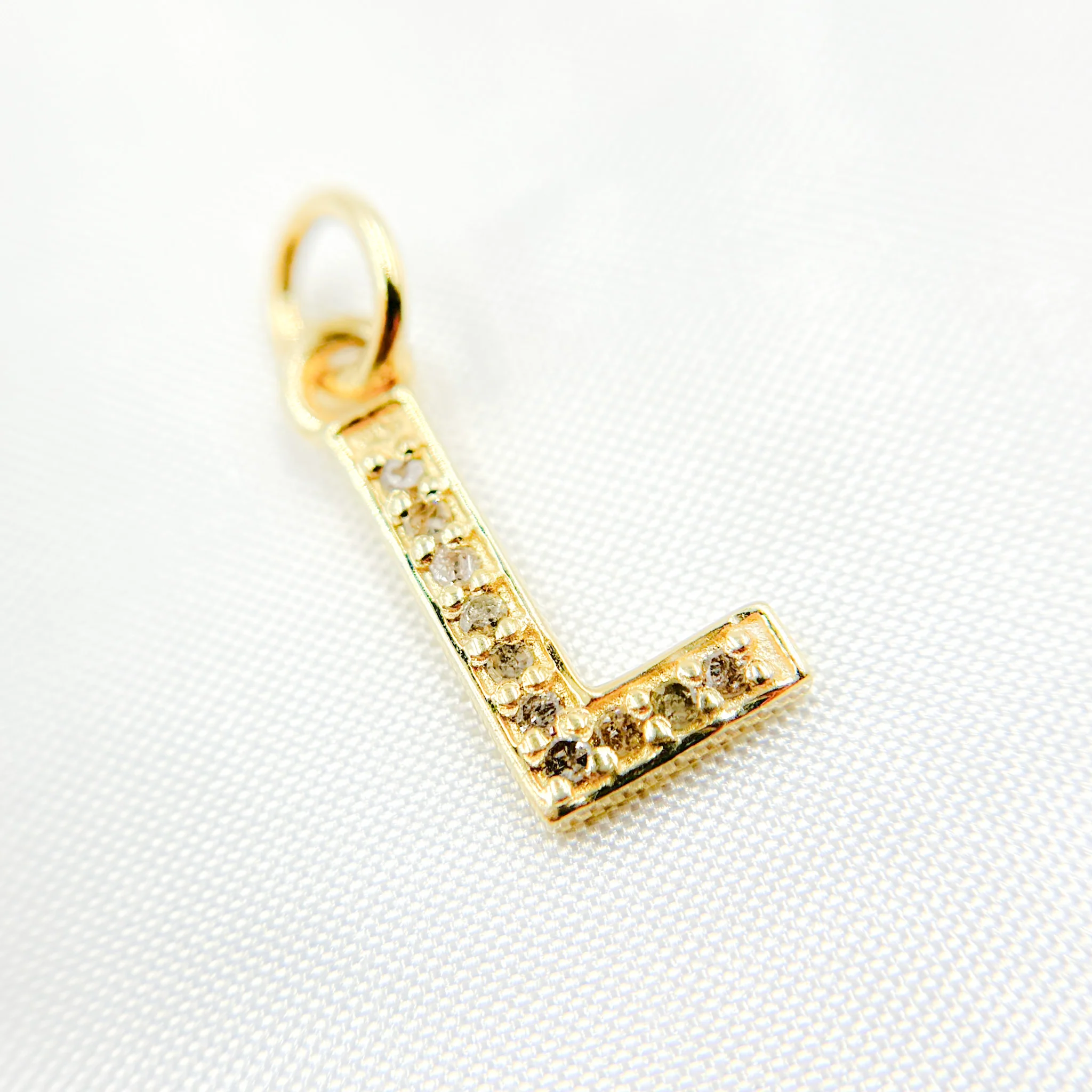 DC507. Diamond Sterling Silver Letter "L" Charm - Image 3
