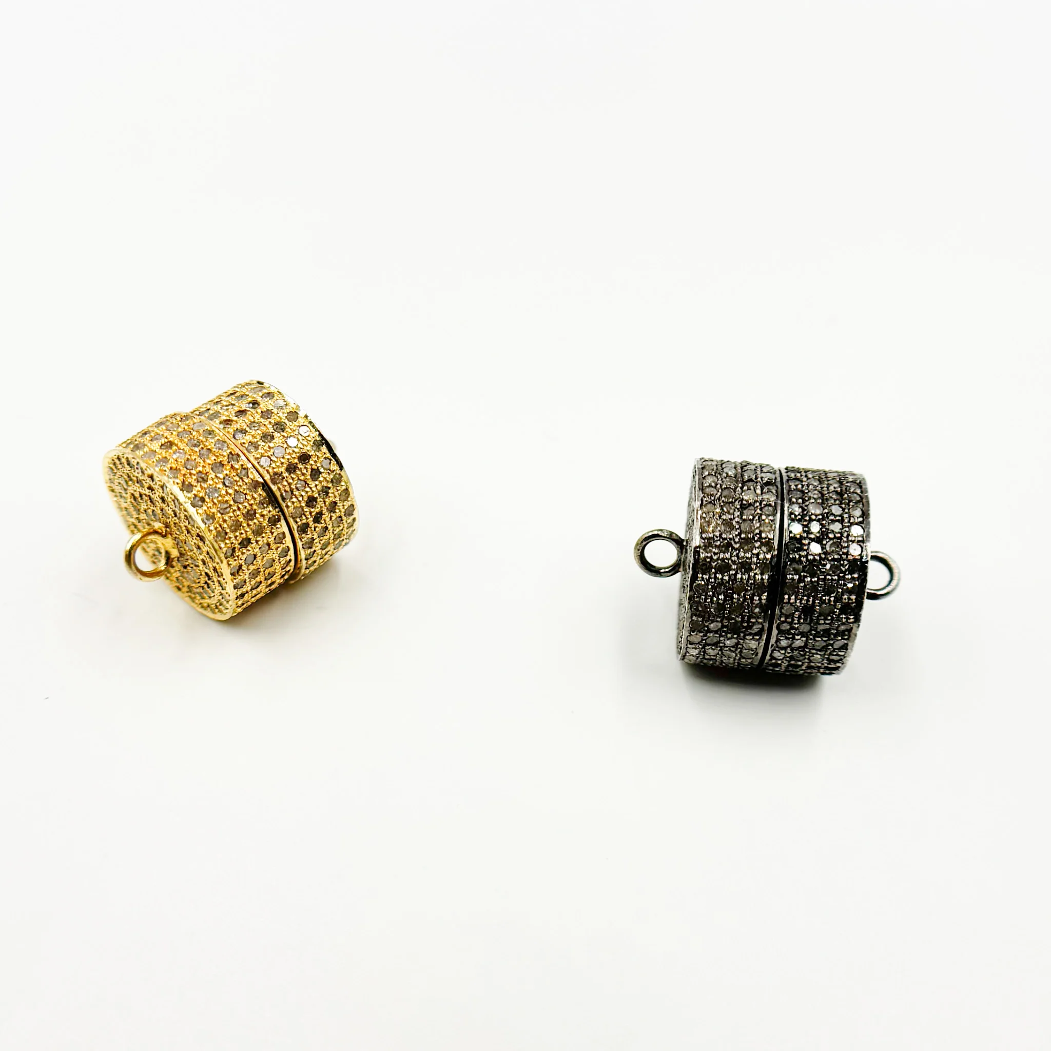 DC510. Diamond Sterling Silver Magnetic Barrel Clasp