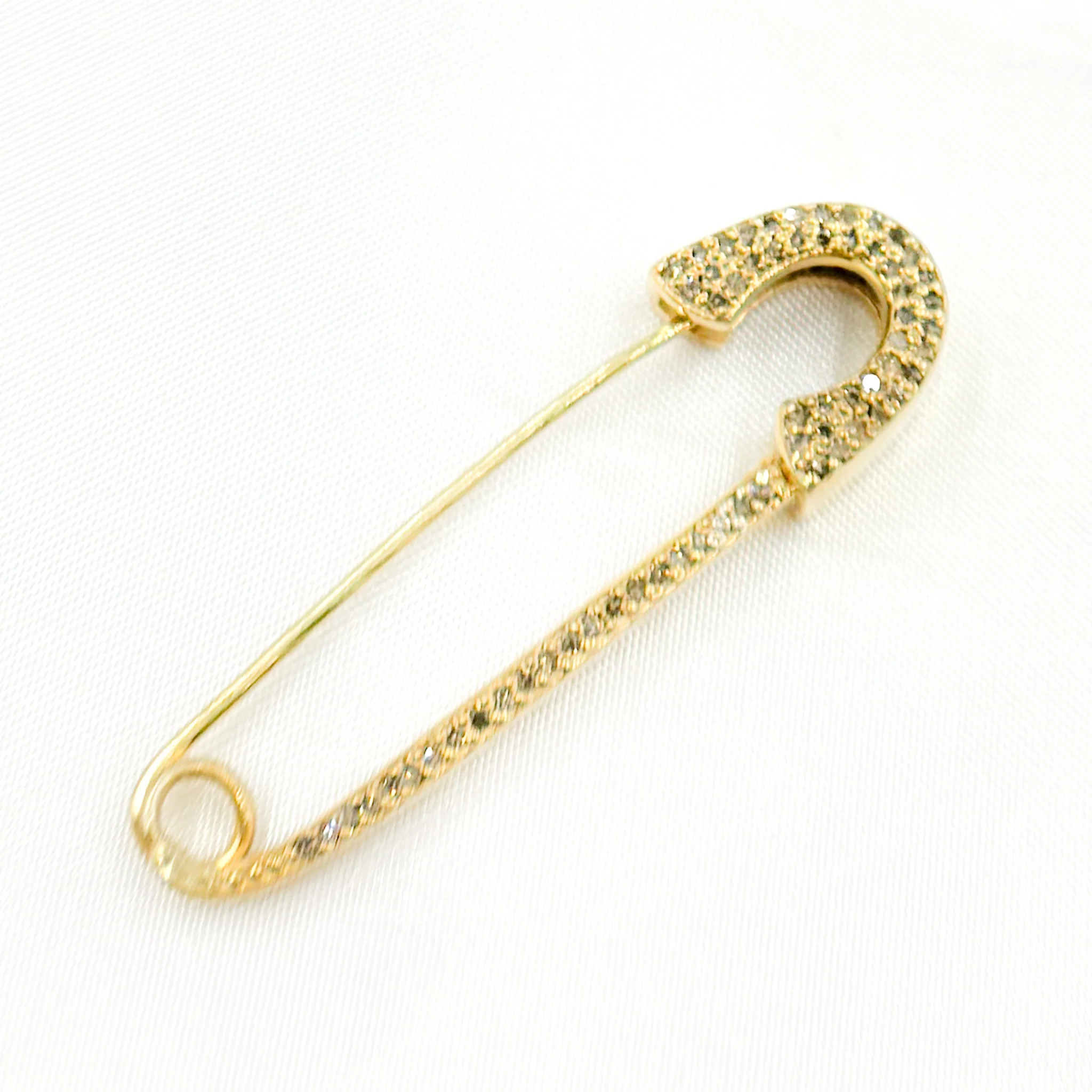 DC528. Diamond Sterling Silver Safety Pin Pendant - Image 4