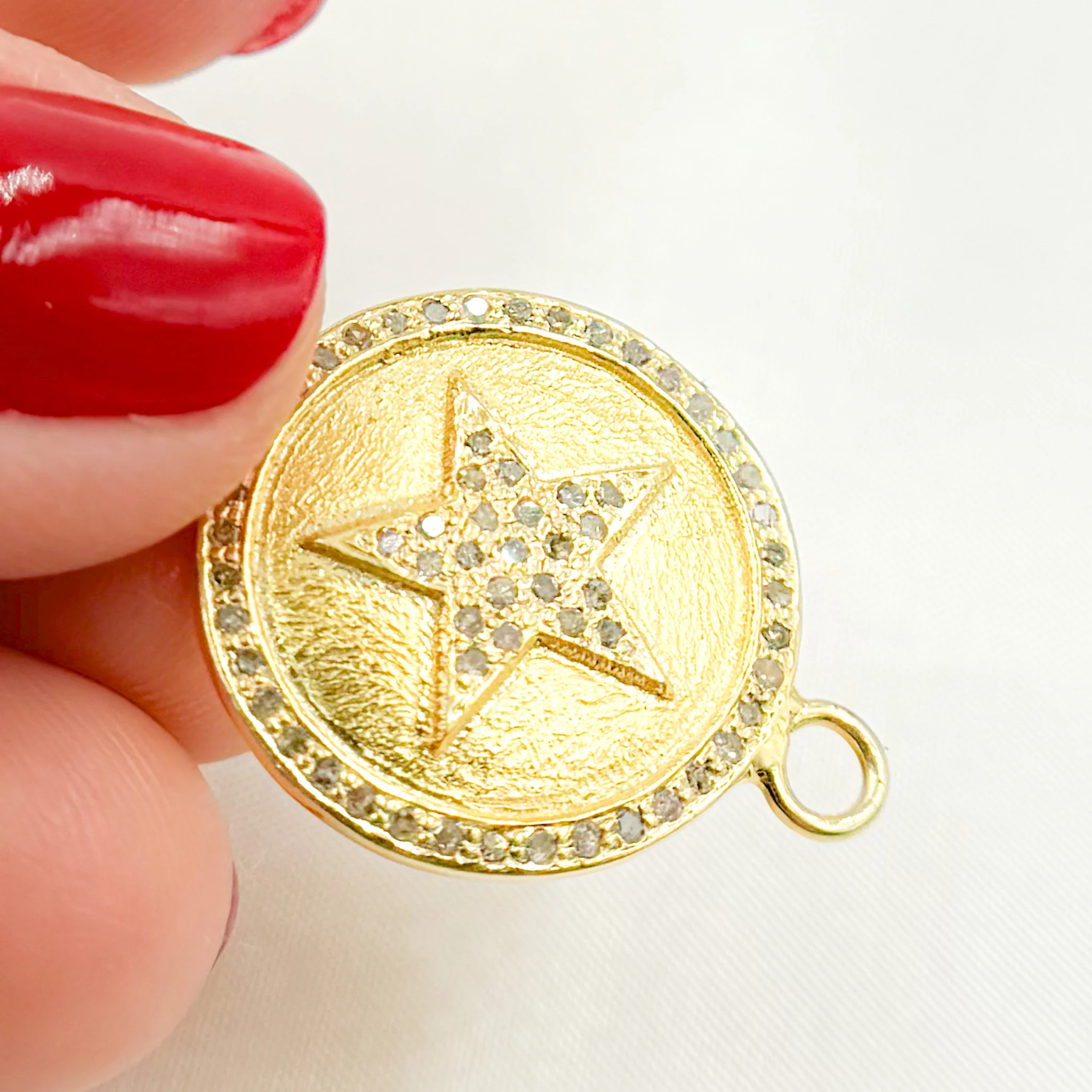DC549. Diamond Sterling Silver Round Star Connector - Image 4