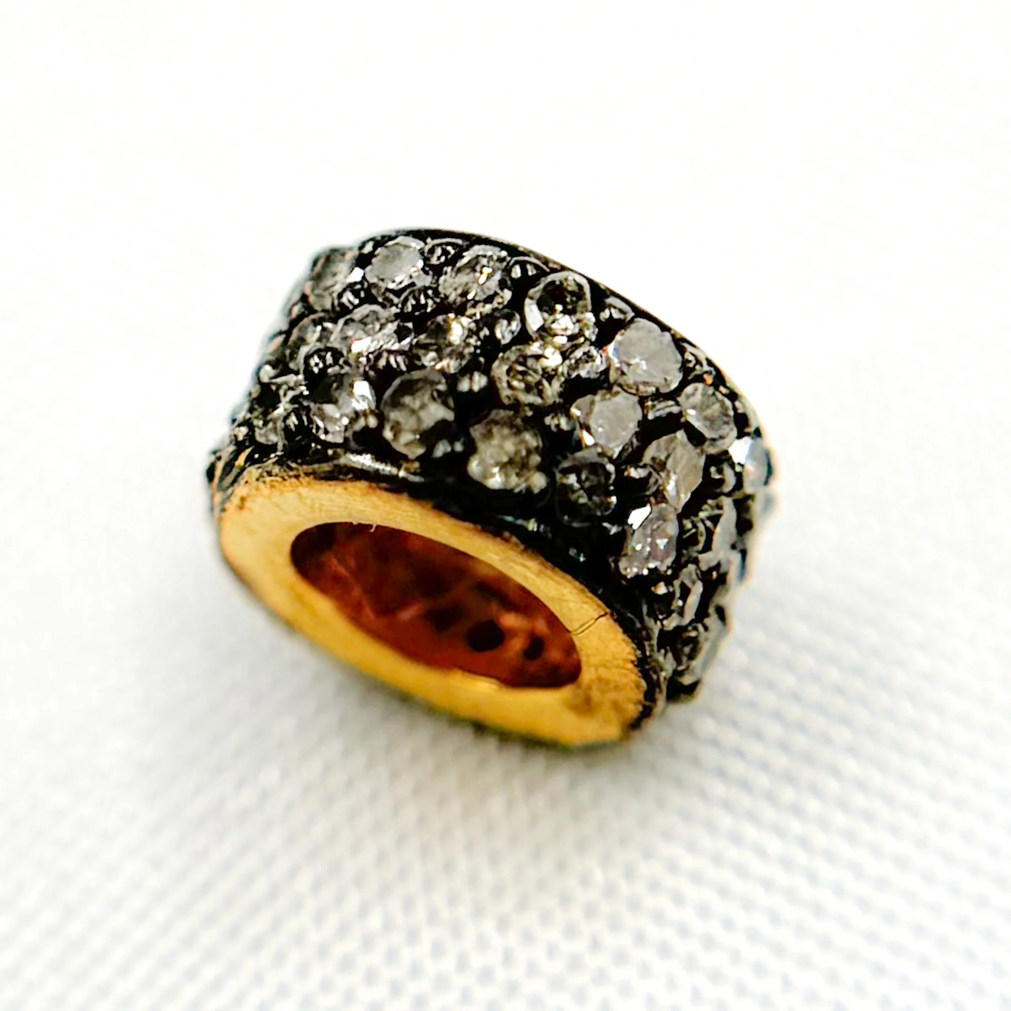 DC567. Diamond Sterling Silver Spacer Bead - Image 4