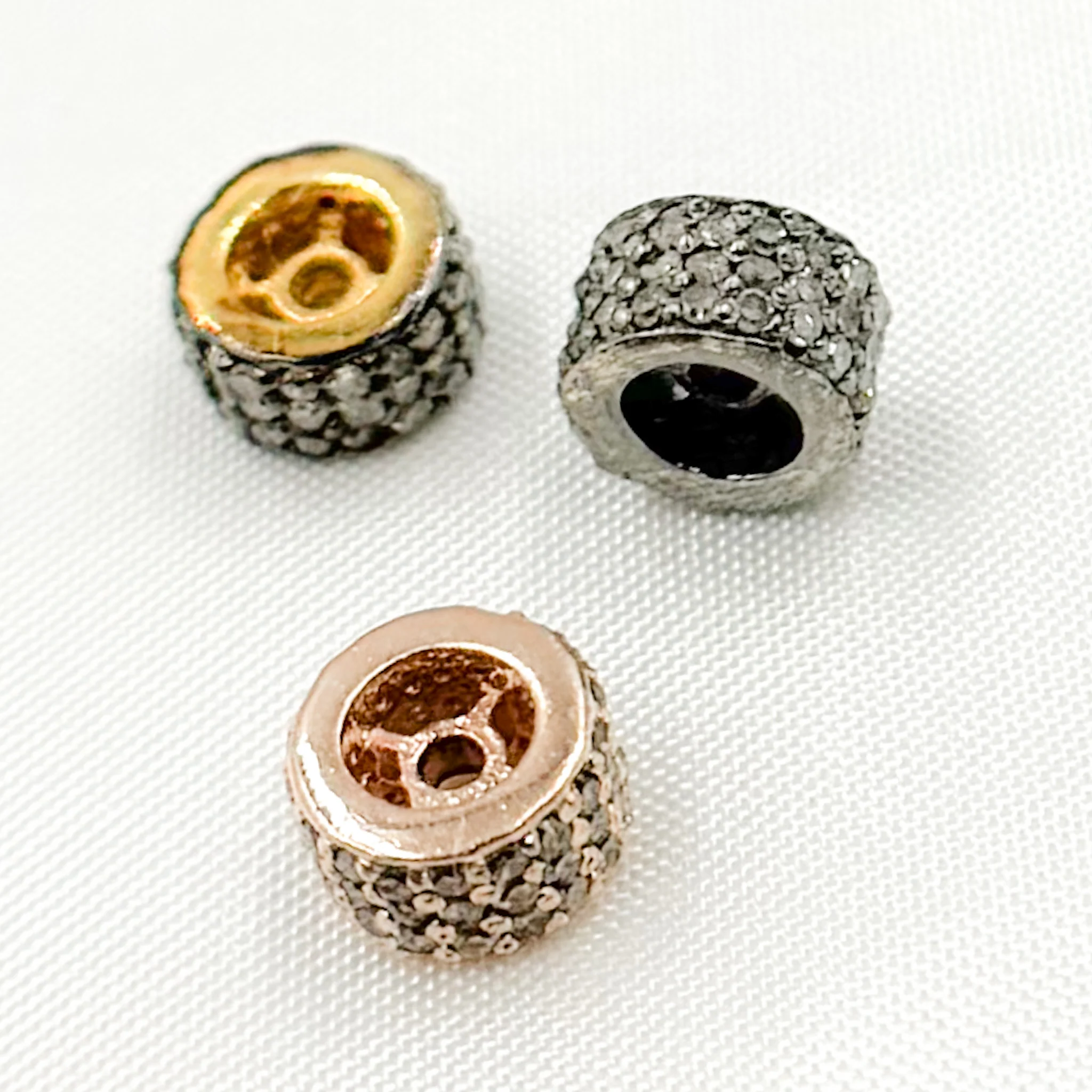 DC567. Diamond Sterling Silver Spacer Bead - Image 7