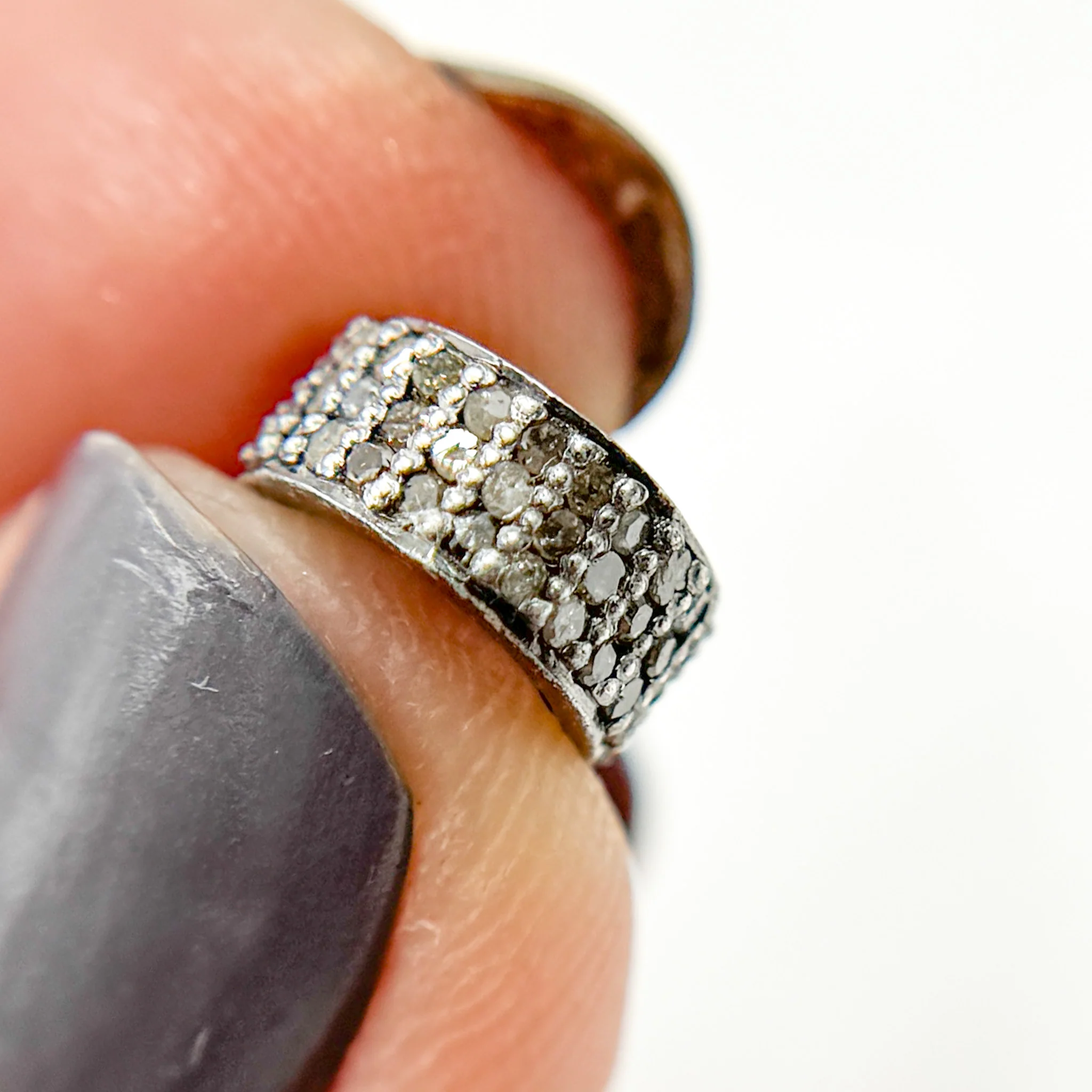 DC579. Diamond Sterling Silver Spacer Bead - Image 5