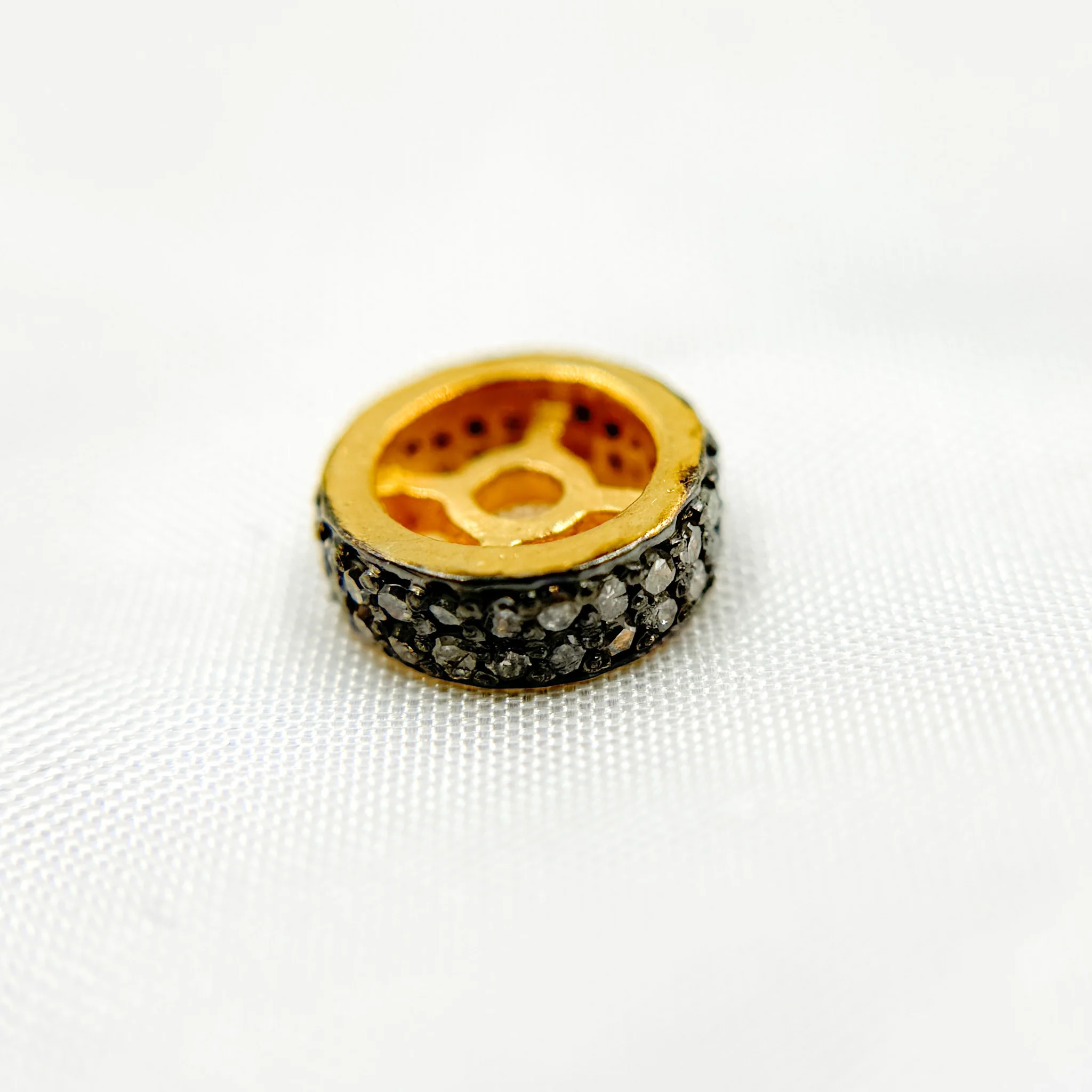 DC584. Diamond Sterling Silver Spacer Bead - Image 4