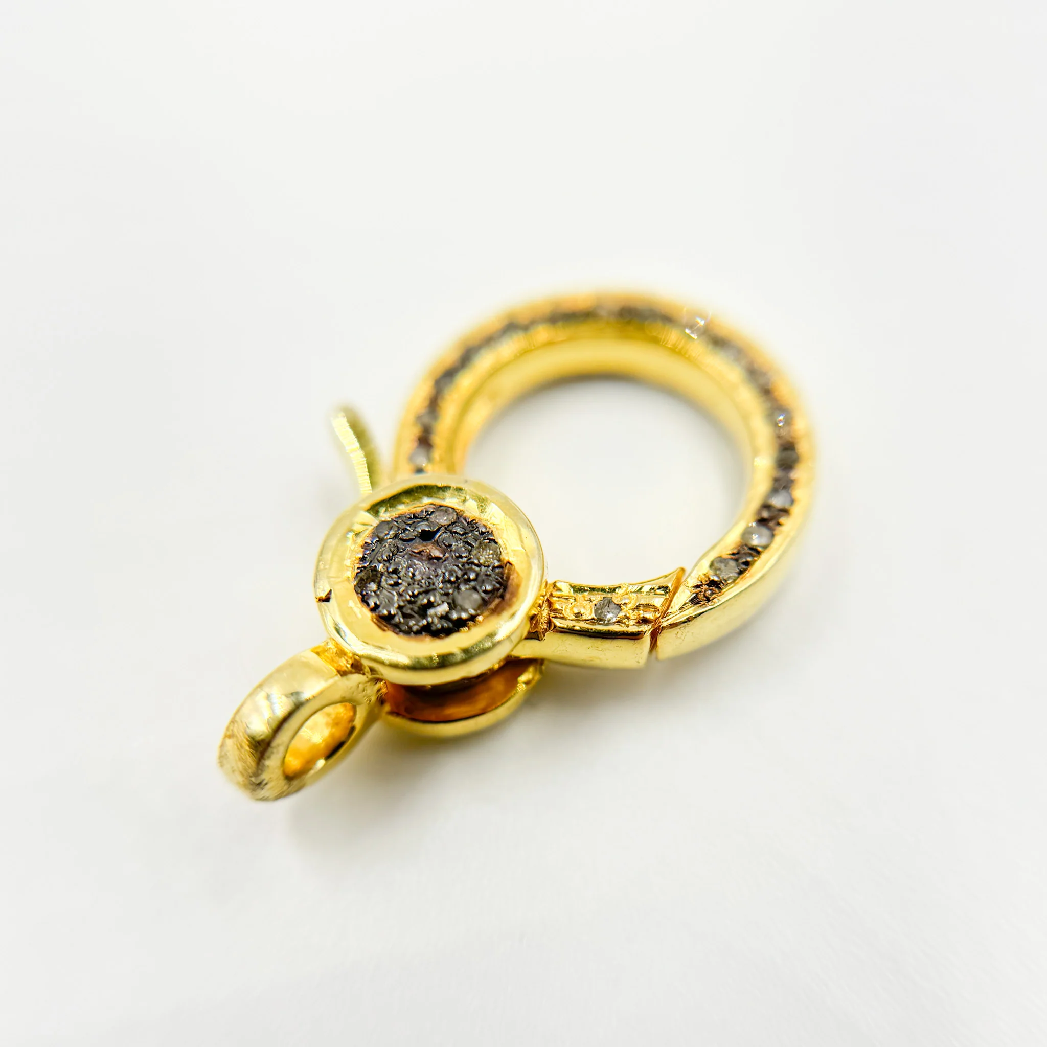 DC608. Diamond Sterling Silver Round Trigger Clasp - Image 5