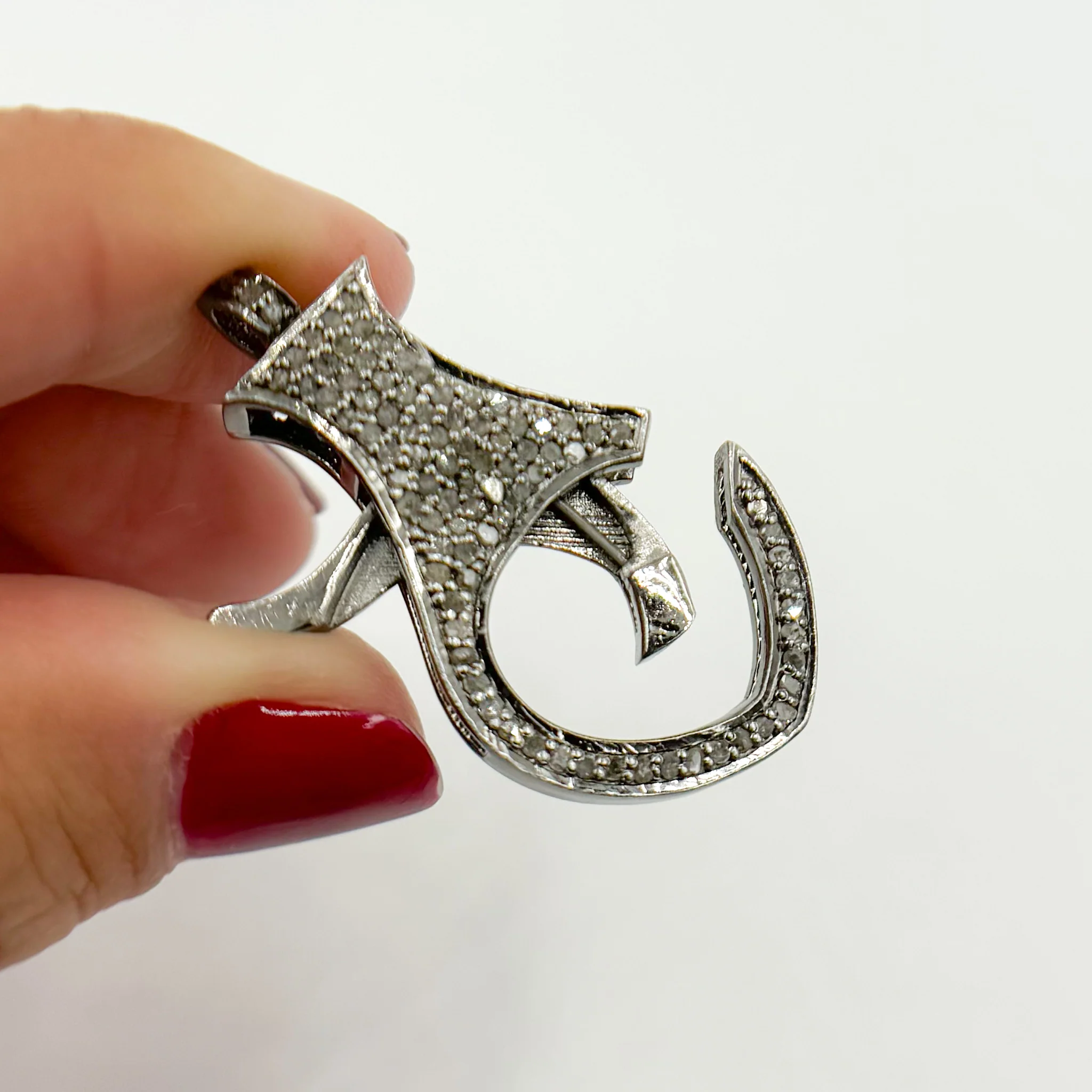 DC631. Diamond Sterling Silver Fish Shape Trigger Clasp - Image 2