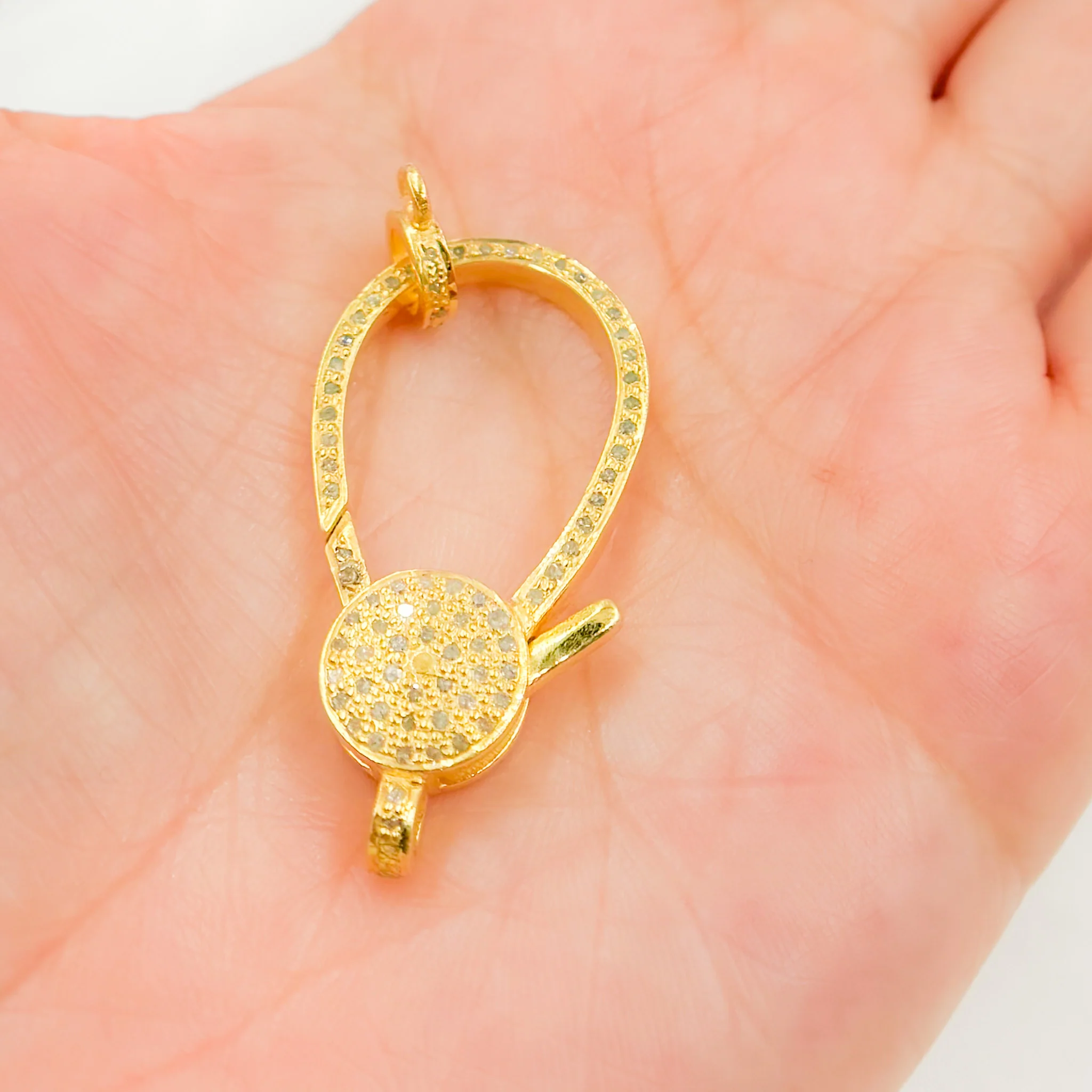 DC671. Diamond Sterling Silver Pear Shape Trigger Clasp - Image 4