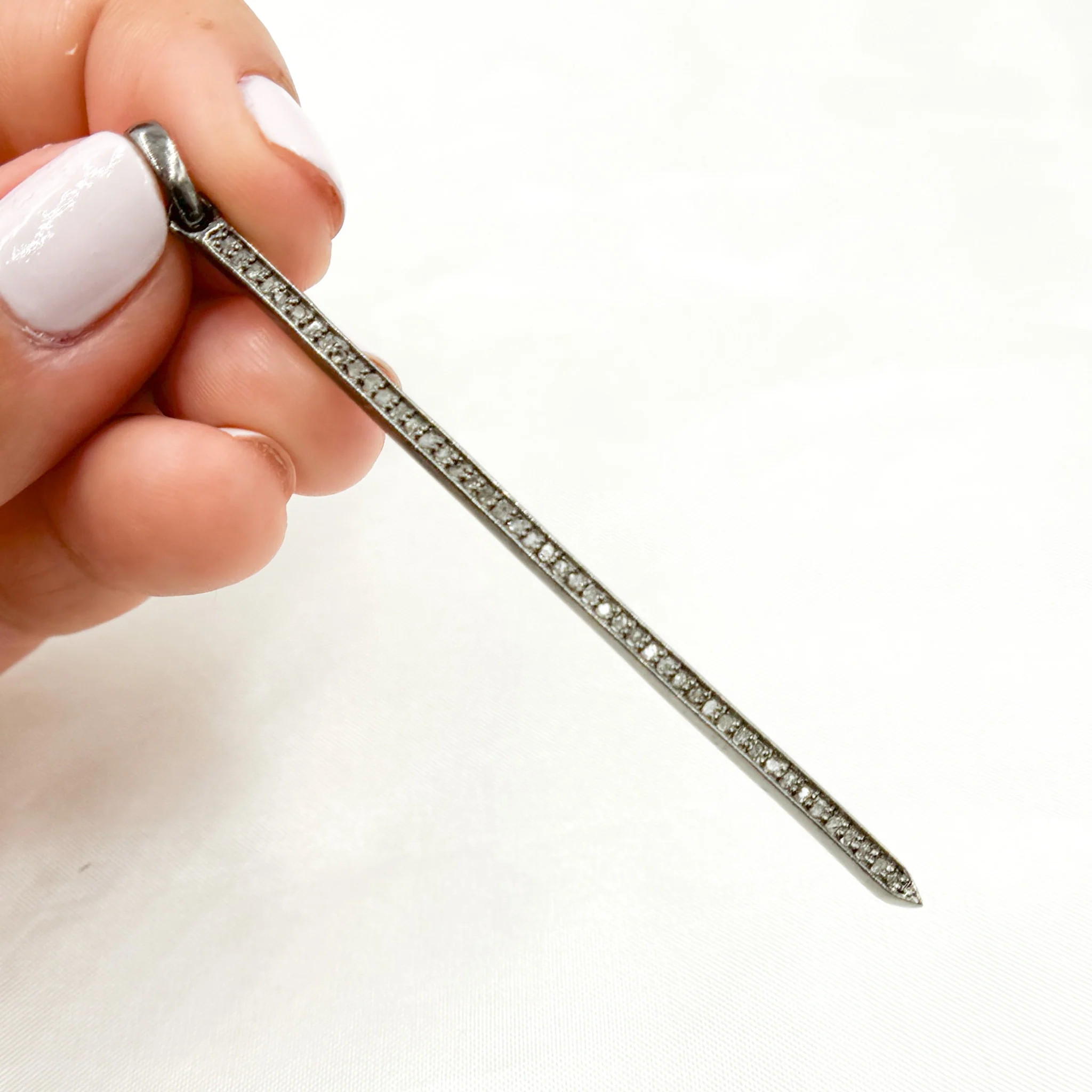 DC678. Diamond Silver Spike Pendant